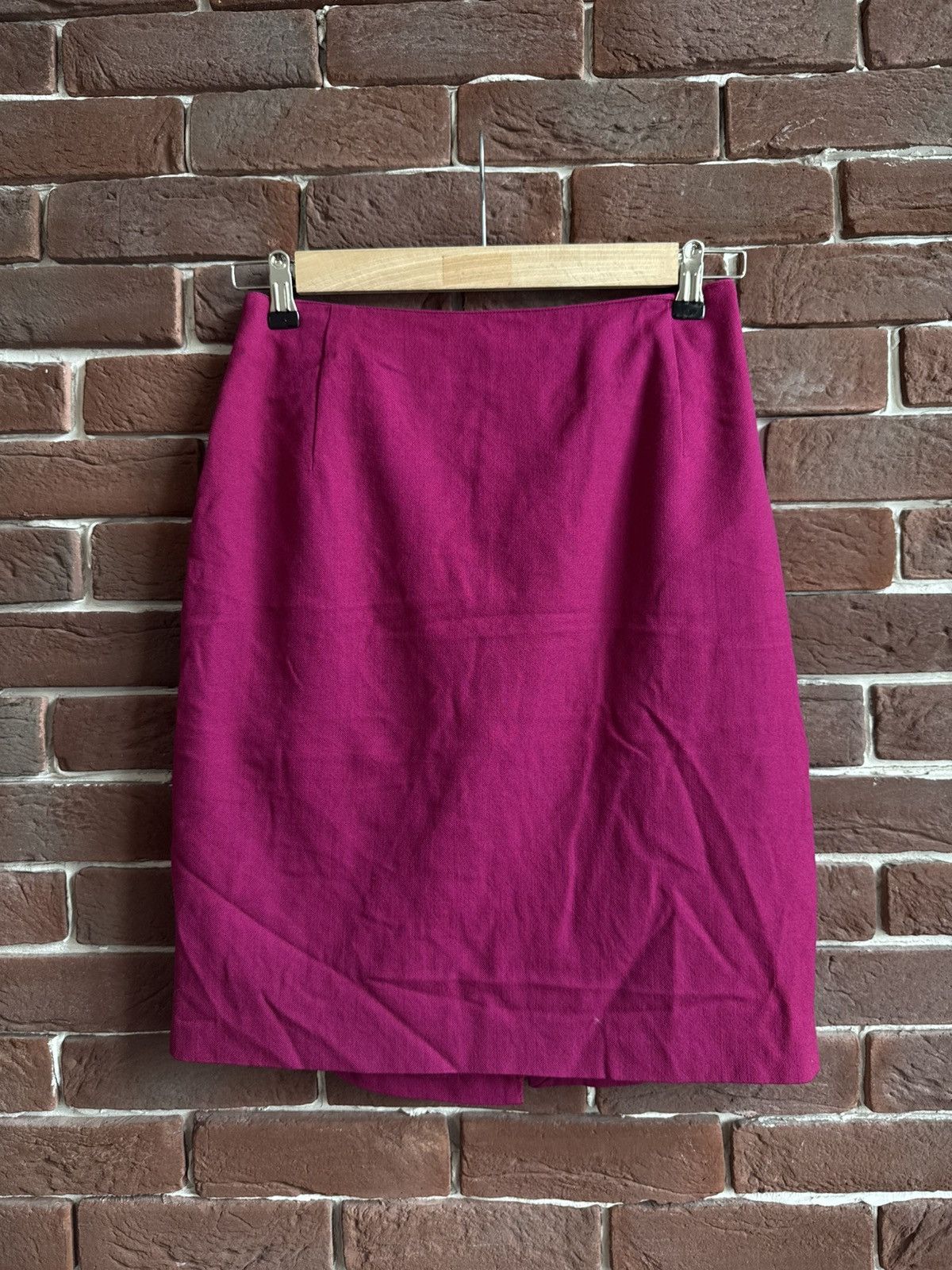 Burberry Burberrys 80s Vintage Midi Wool Pencil Skirt Pink 44 Size 30" / US 8 / IT 44 - 2 Thumbnail