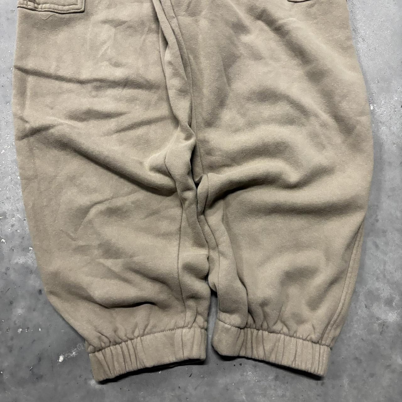 Japanese Brand × Vintage Crazy Vintage Y2K/2000s Baggy Cream Skater Essential Cargo Sweatpants! Size US 32 / EU 48 - 5 Thumbnail
