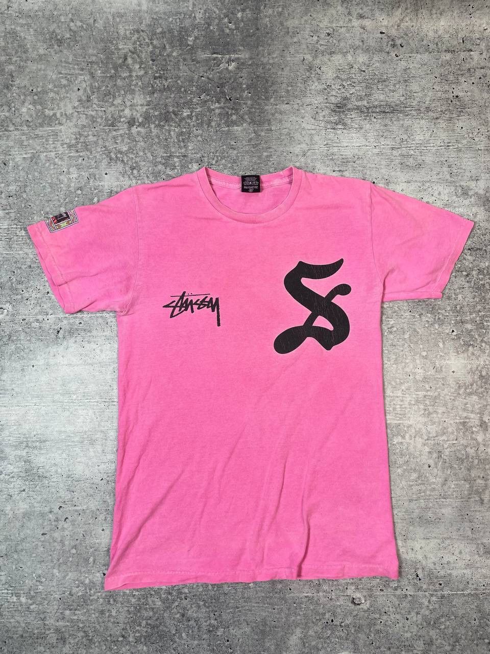 Stussy Vintage Stussy 7 Big Logo Pink Tee T-Shirt Y2K Size US S / EU 44-46 / 1 - 1 Thumbnail