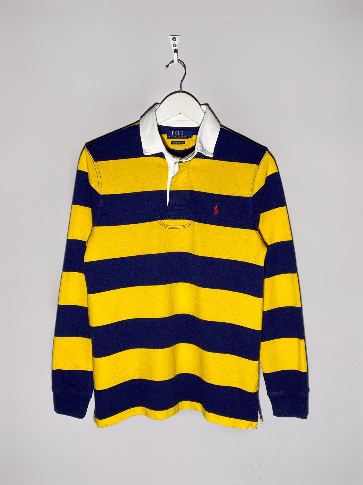 Pre-owned Polo Ralph Lauren X Vintage Polo Ralph Laurent Rugby Shirt Y2k Hype Streetwear Style In Blue/yellow