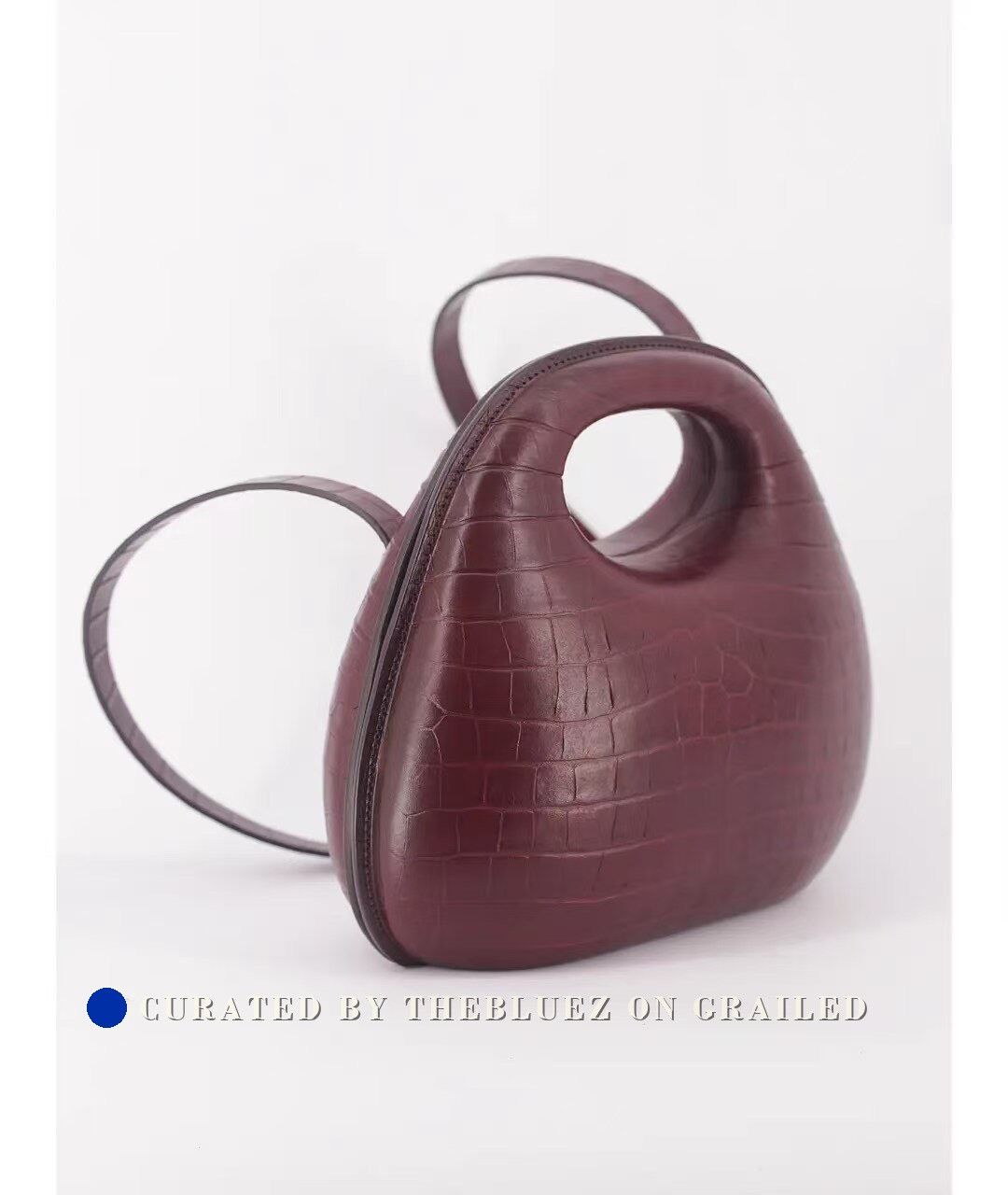 Lemaire Lemaire Maroon Croc-Egg Bag Size ONE SIZE - 1 Thumbnail