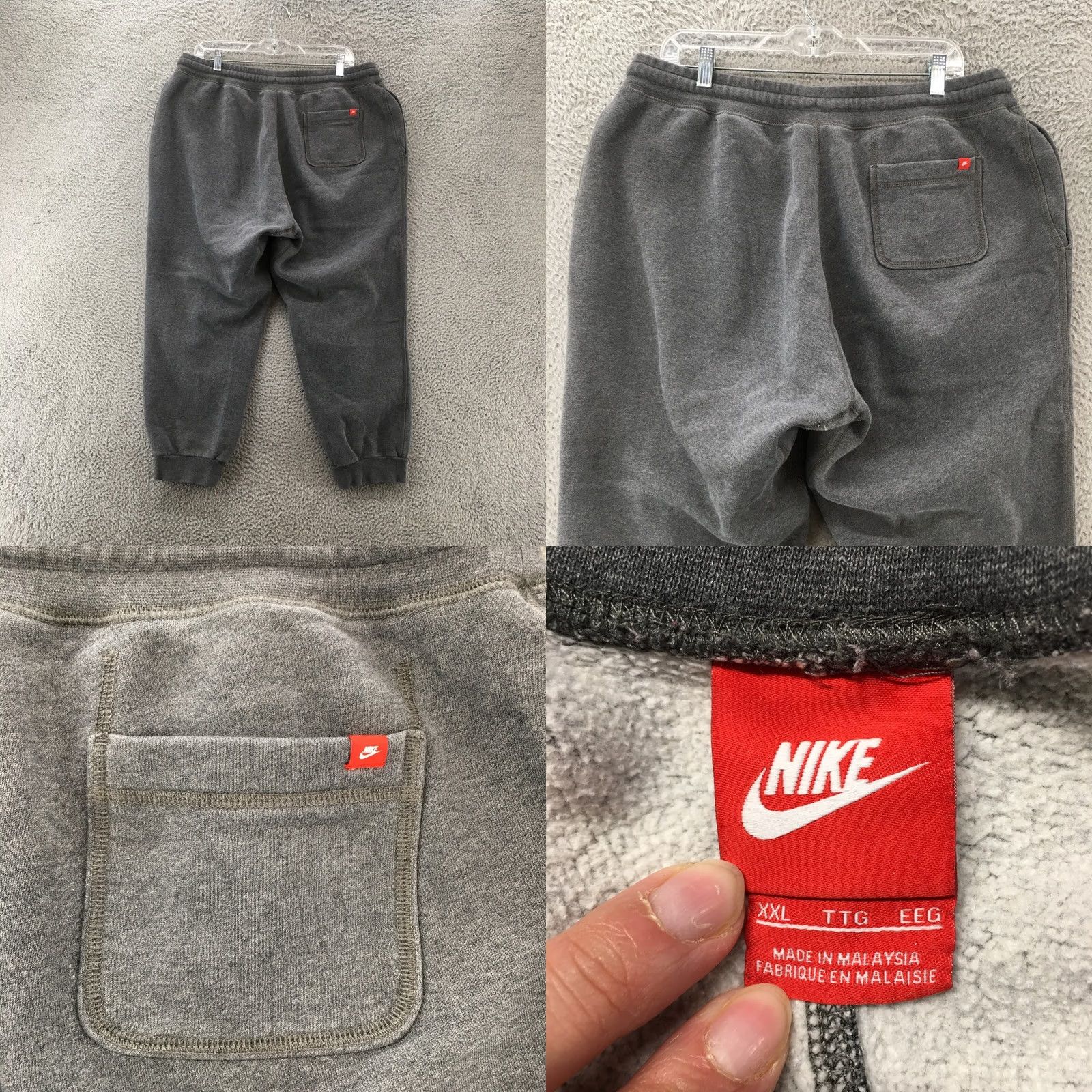 Nike Nike Jogger Pants Mens XXL Gray Mid Rise Elastic Waist Drawstring Pants Size US 39 - 8 Thumbnail
