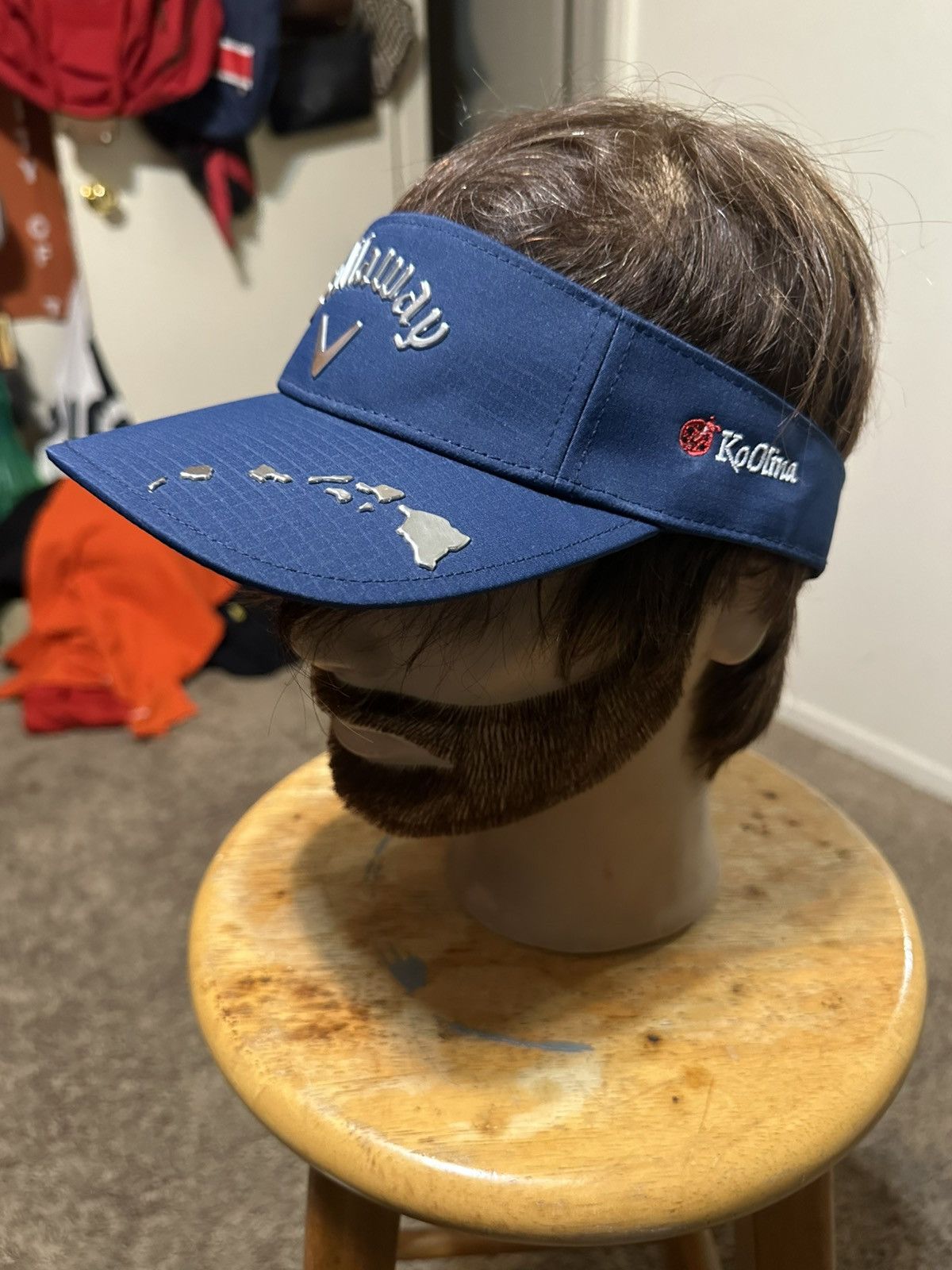 Callaway Vintage Callaway golf “triple navy island” visor 00s Size ONE SIZE - 6 Thumbnail