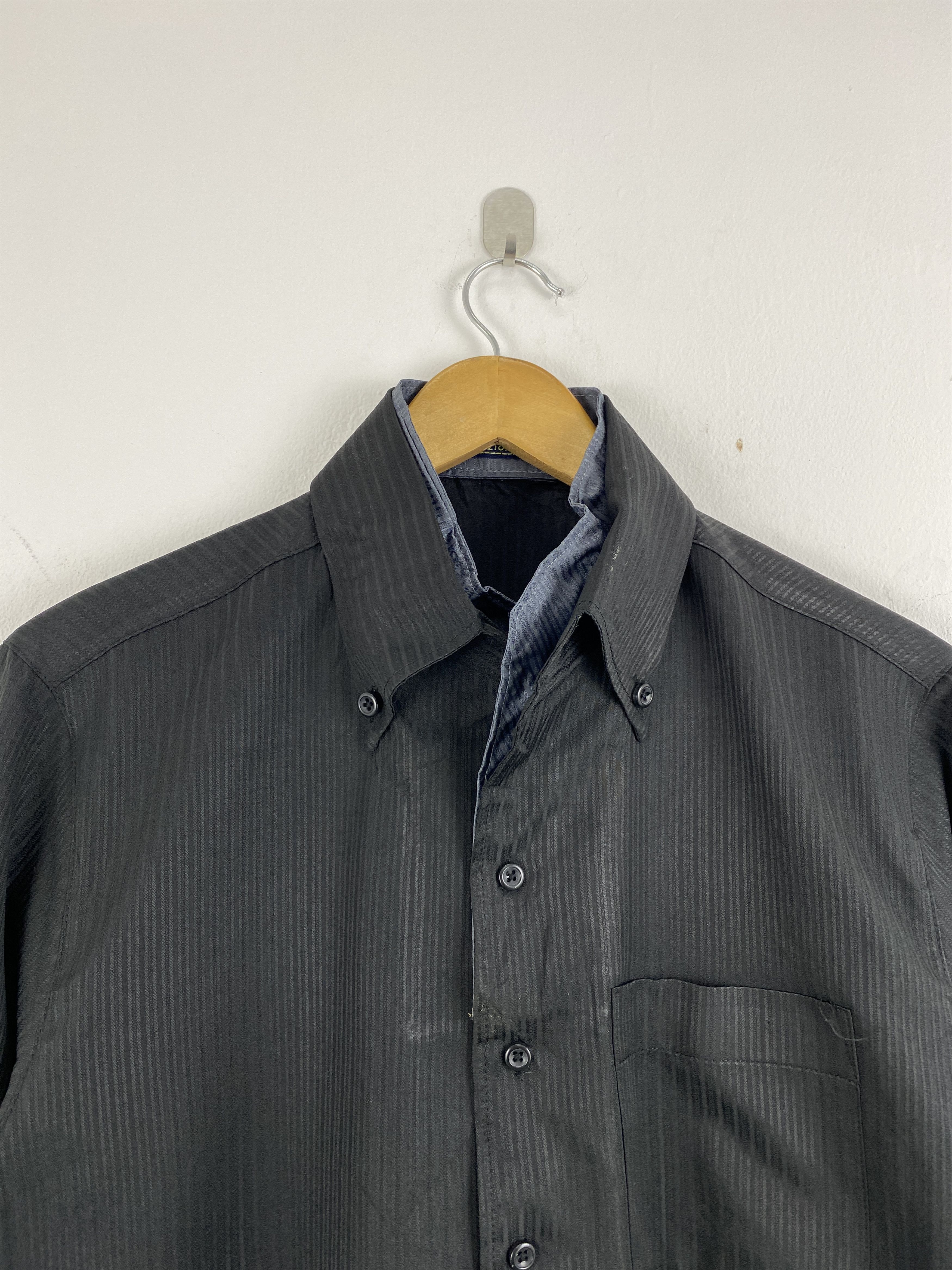 Japanese Brand Vintage Franco Collezioni Button Ups Shirt Black JA0118 Size US L / EU 52-54 / 3 - 2 Thumbnail