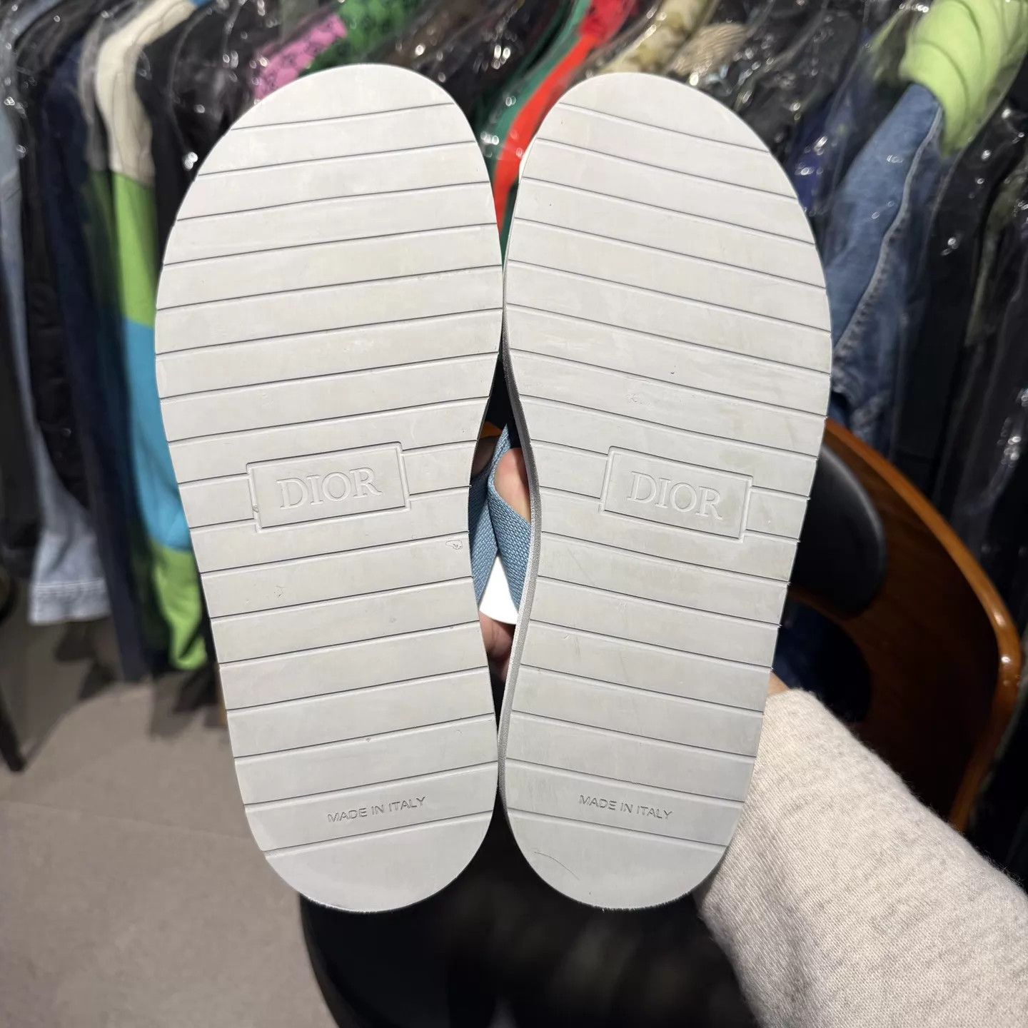 Dior Dior X Stussy Blue All Over Print Slides 41 Size US 8 / EU 41 - 9 Thumbnail
