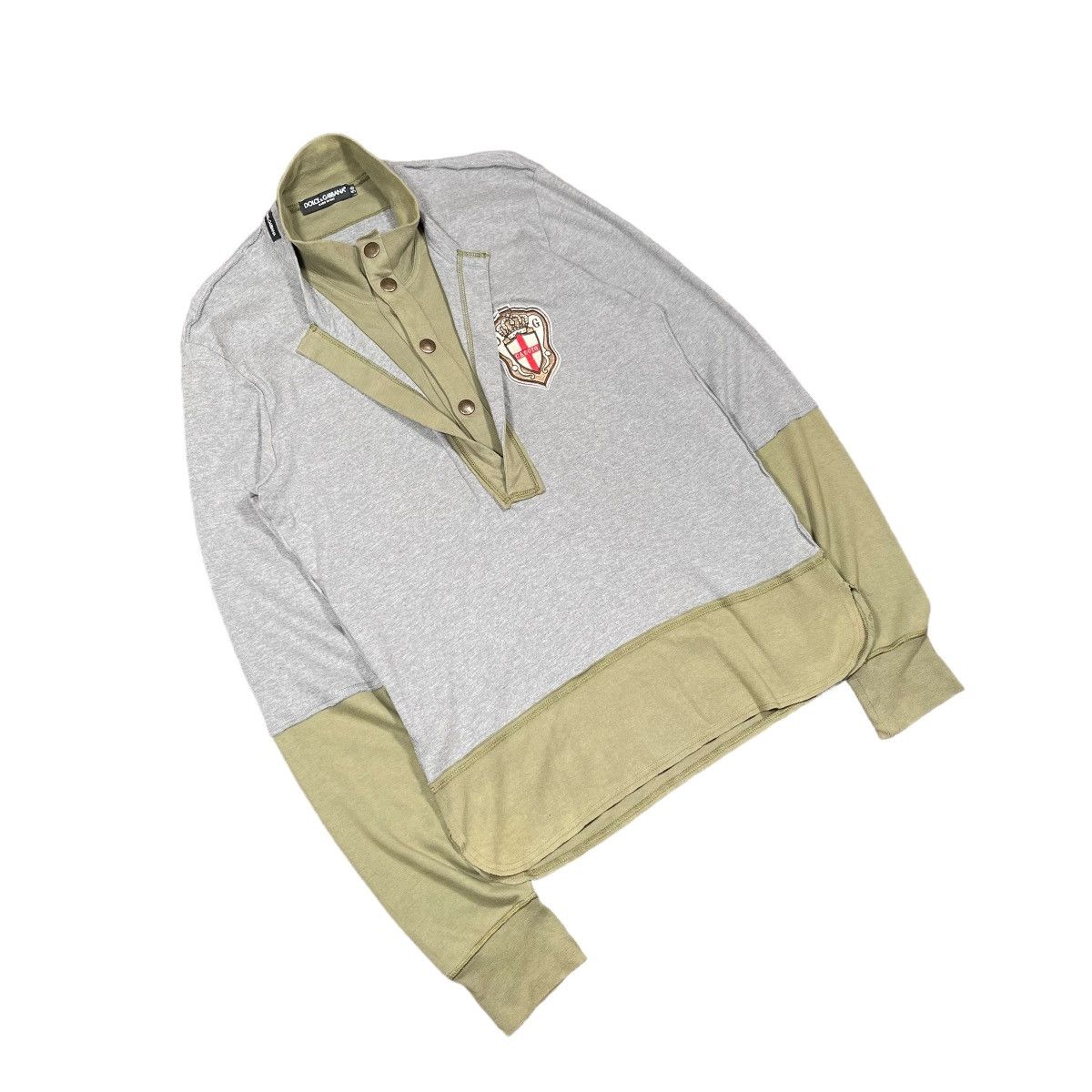 Dolce & Gabbana Dolce Gabbana Layered Olive Sweatshirt Size US M / EU 48-50 / 2 - 2 Thumbnail