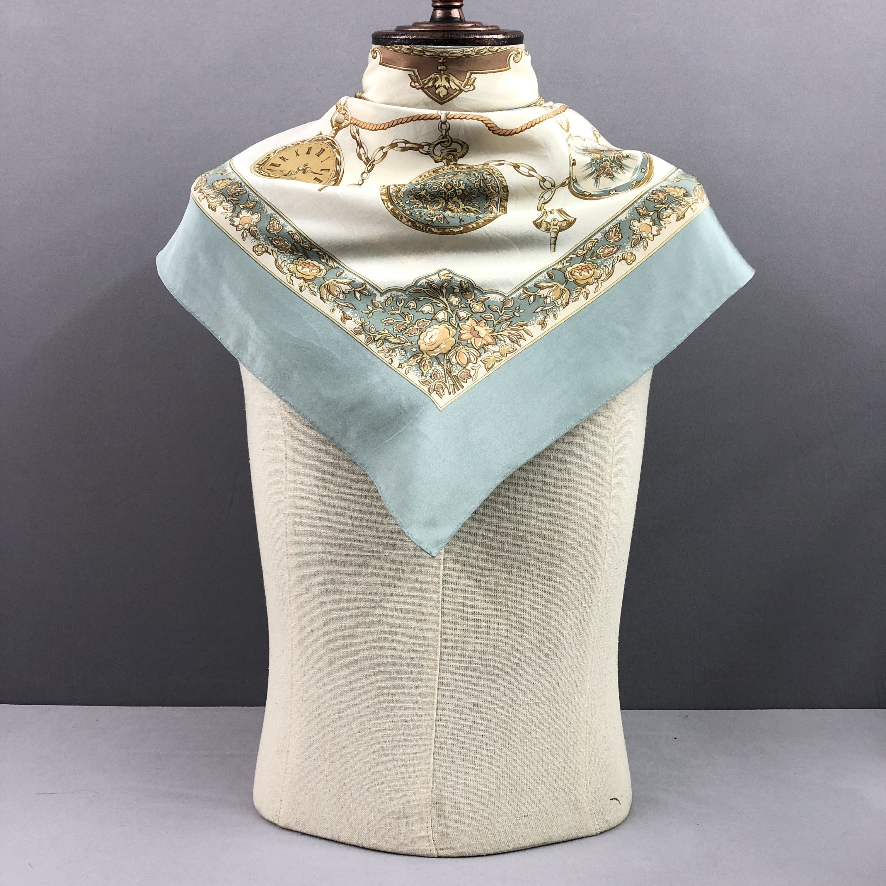 Aquascutum × Vintage Vintage Aquascutum SILK Scarf Twill Stole Wraps Scarves Size ONE SIZE - 3 Thumbnail