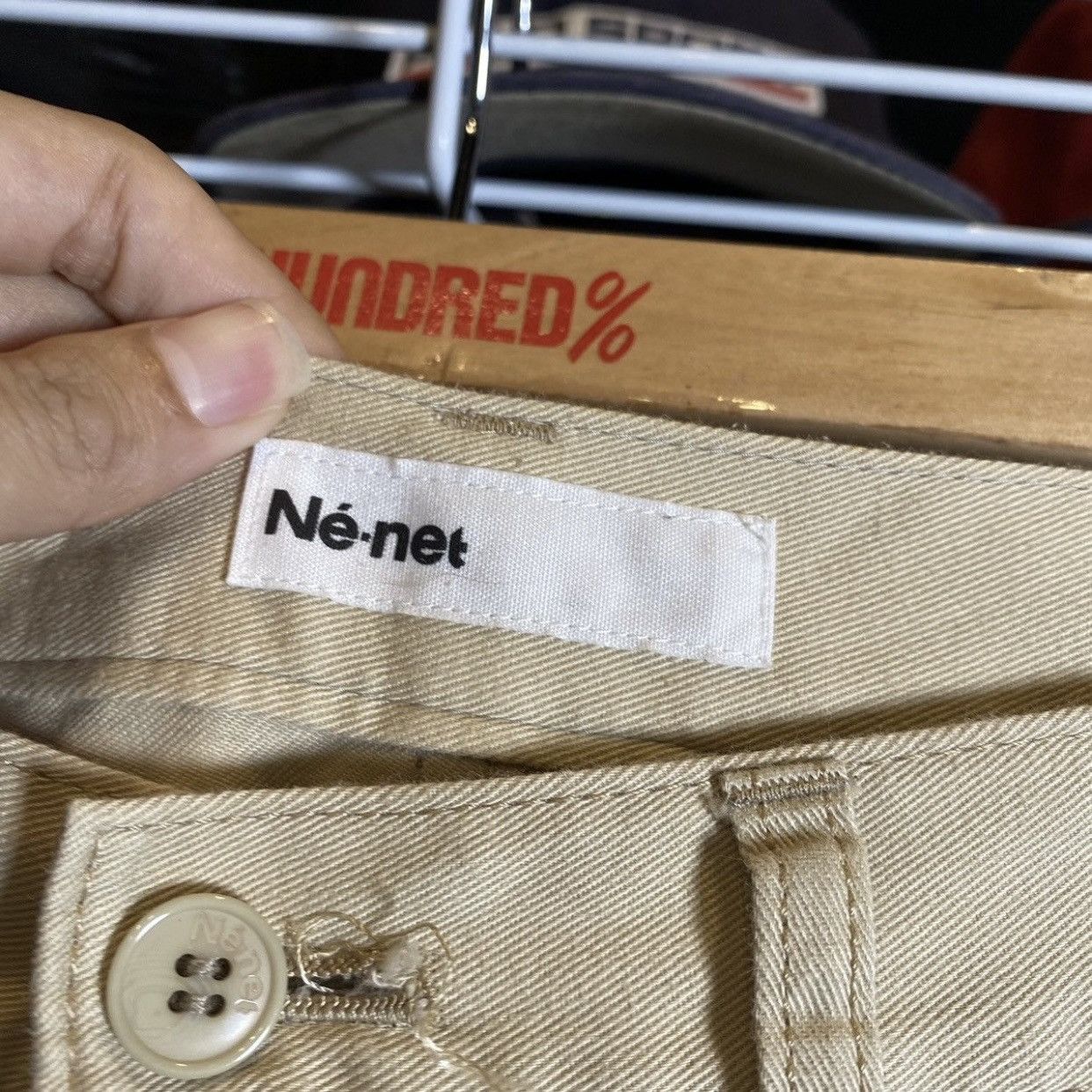 Ne-Net Ne-net Beige All Over House Print Pants Relaxed Wide Leg 30 Size US 30 / EU 46 - 12 Thumbnail
