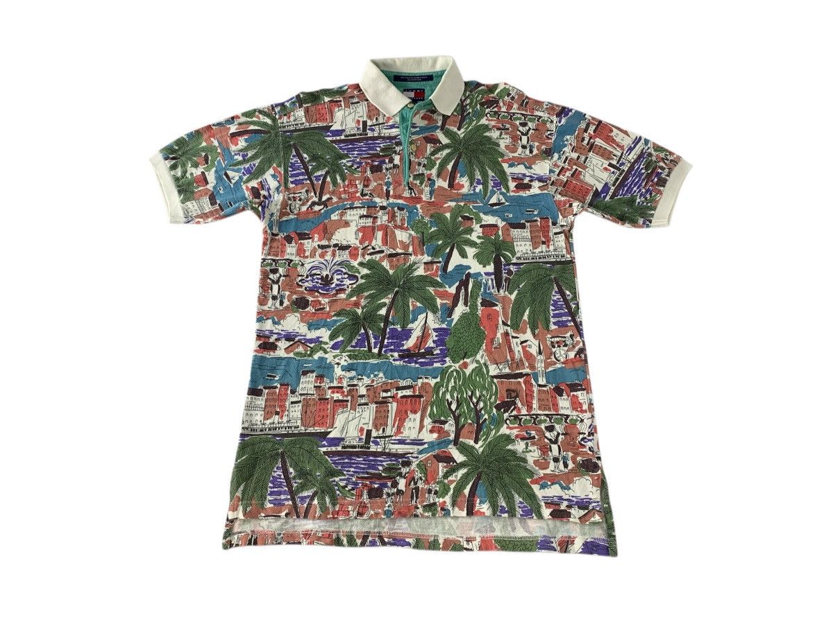 Tommy Hilfiger 90s Tommy Hilfiger Hawaiian Landscape Polo Tee Size US L / EU 52-54 / 3 - 1 Thumbnail