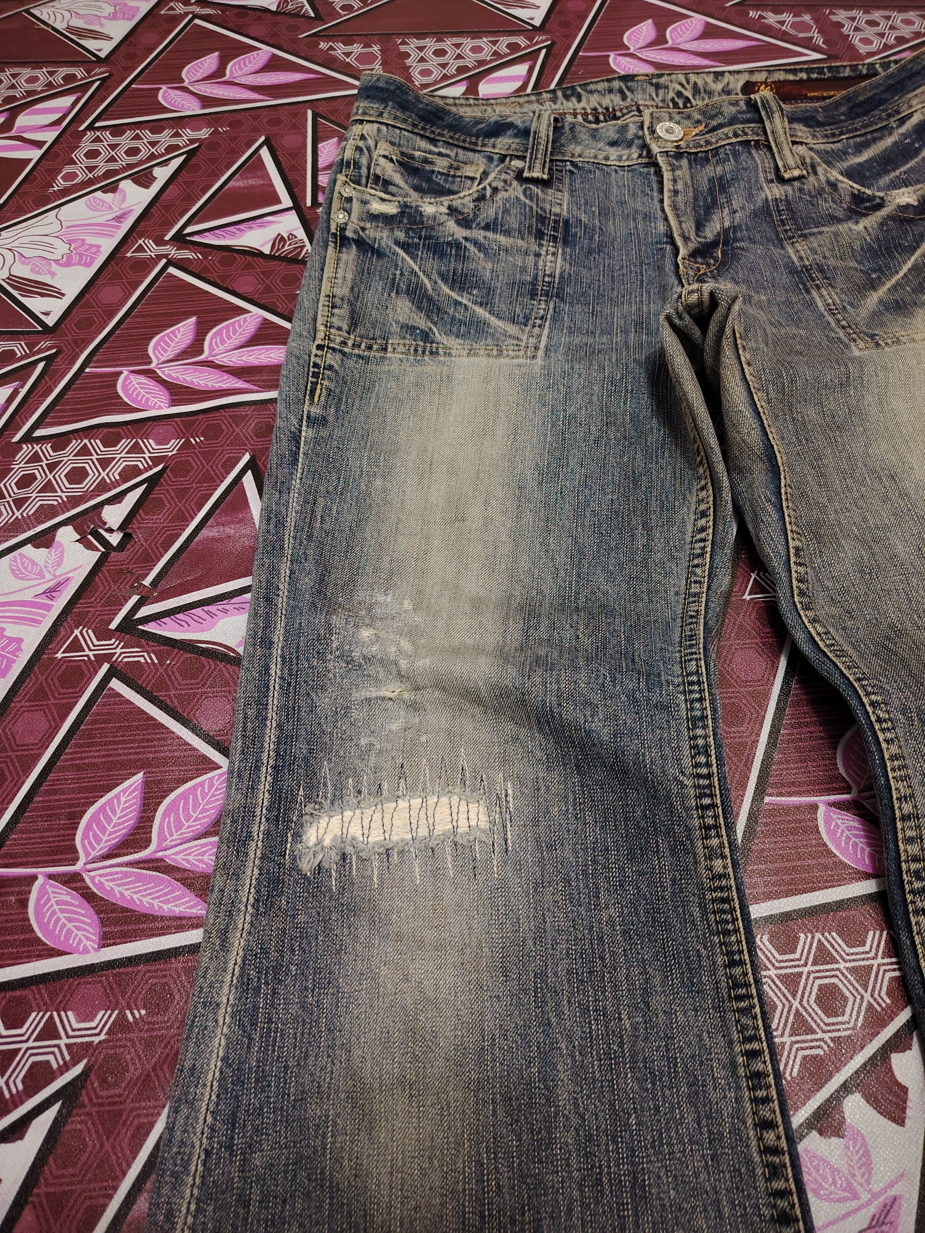 If Six Was Nine × Japanese Brand Japanese 90's Bootcut Brappers distressed denim flared jeans Size US 31 - 2 Thumbnail