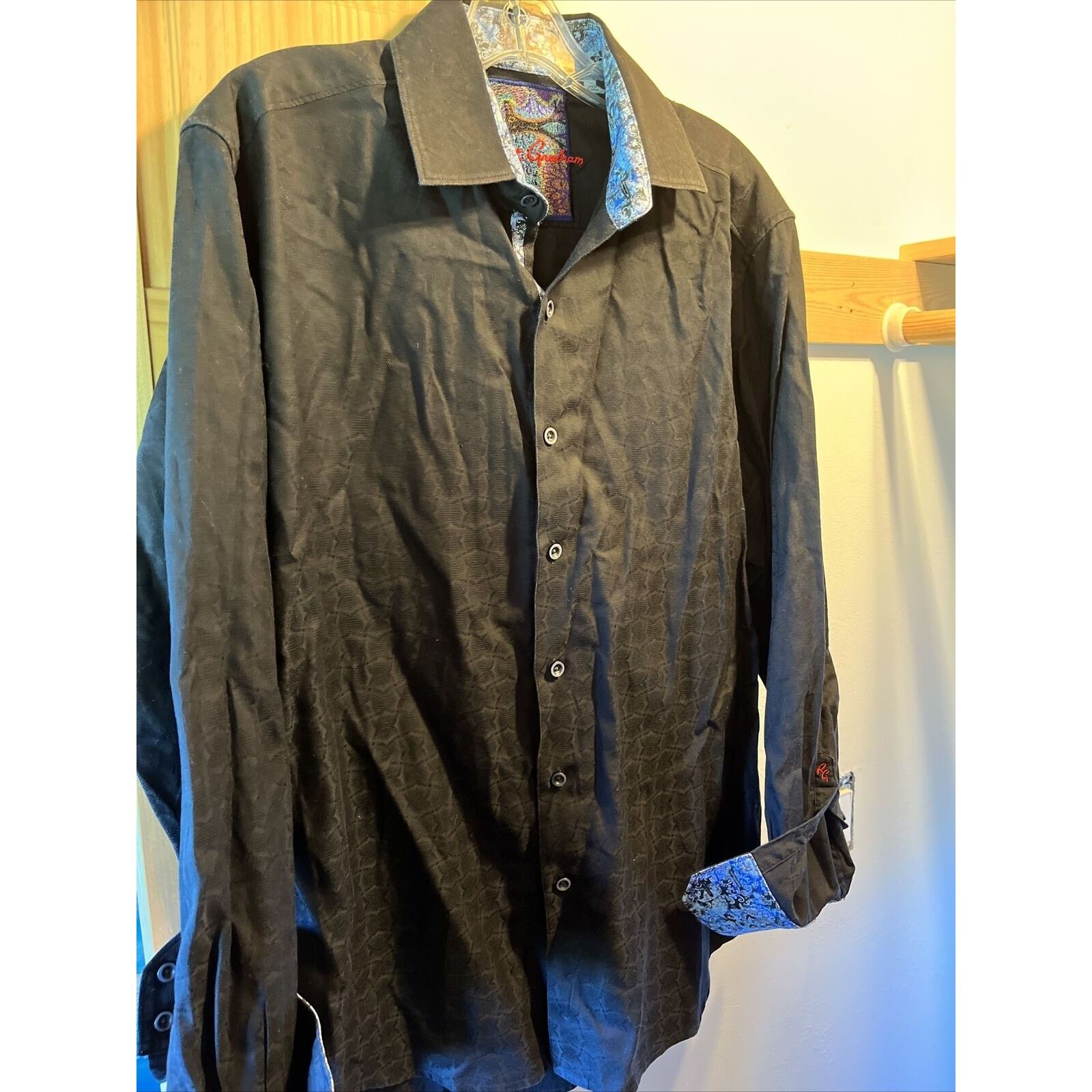 Robert Graham Robert Graham men’s M black long sleeve button cotton shirt Size US M / EU 48-50 / 2 - 3 Thumbnail