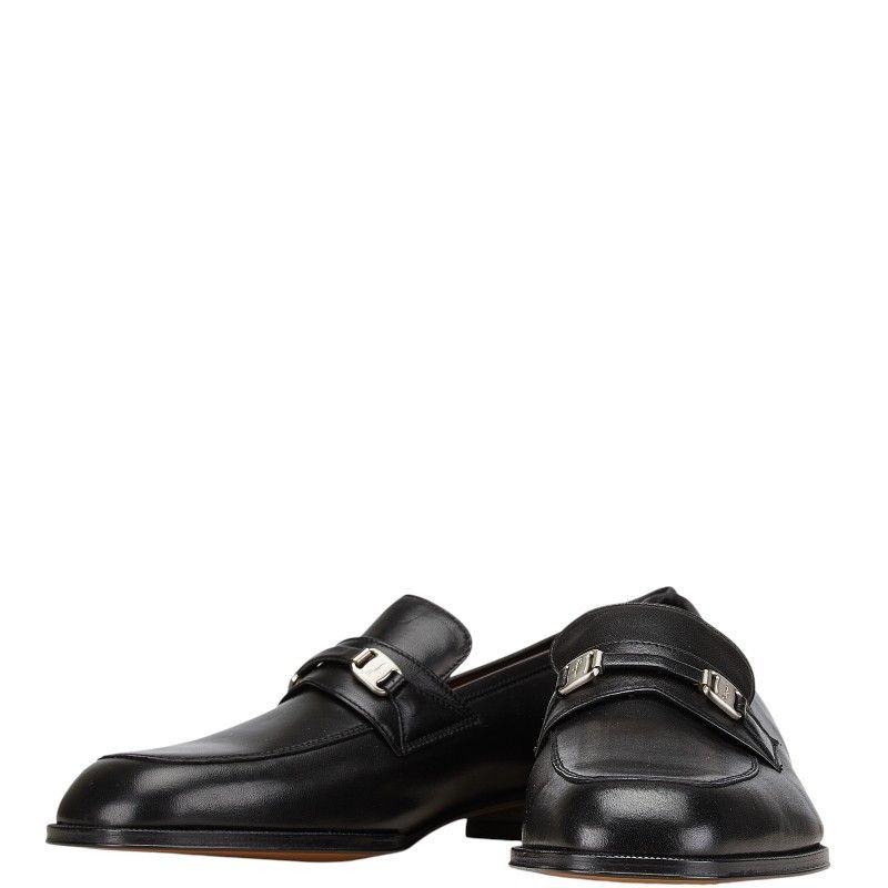 Salvatore Ferragamo Salvatore Ferragamo Leather Gancini Loafer Shoes Leather Shoes in Black, Men's