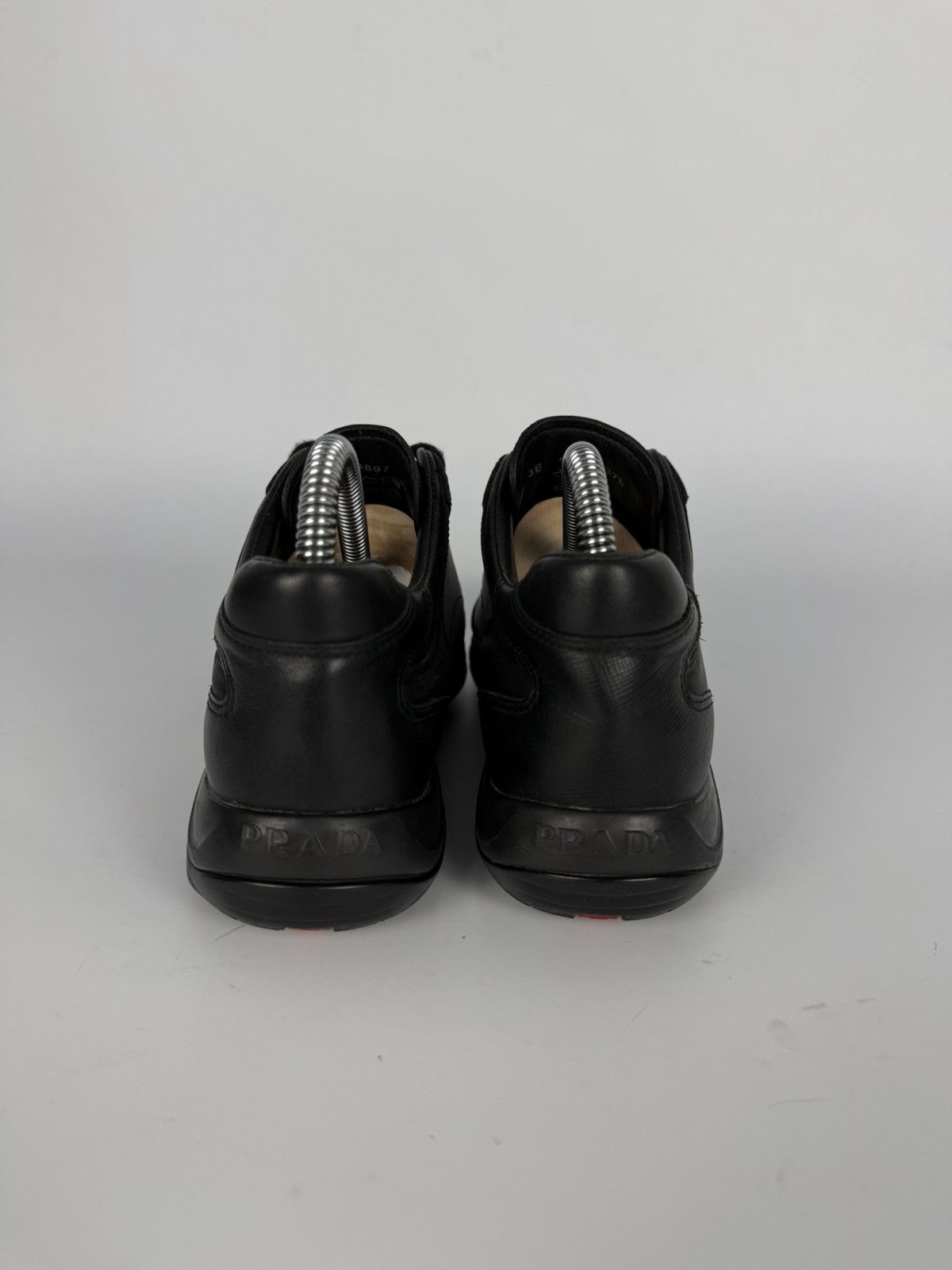 Prada Prada Milano Black Nylon & Leather Sneakers Size US 6.5 / IT 36.5 - 10 Thumbnail
