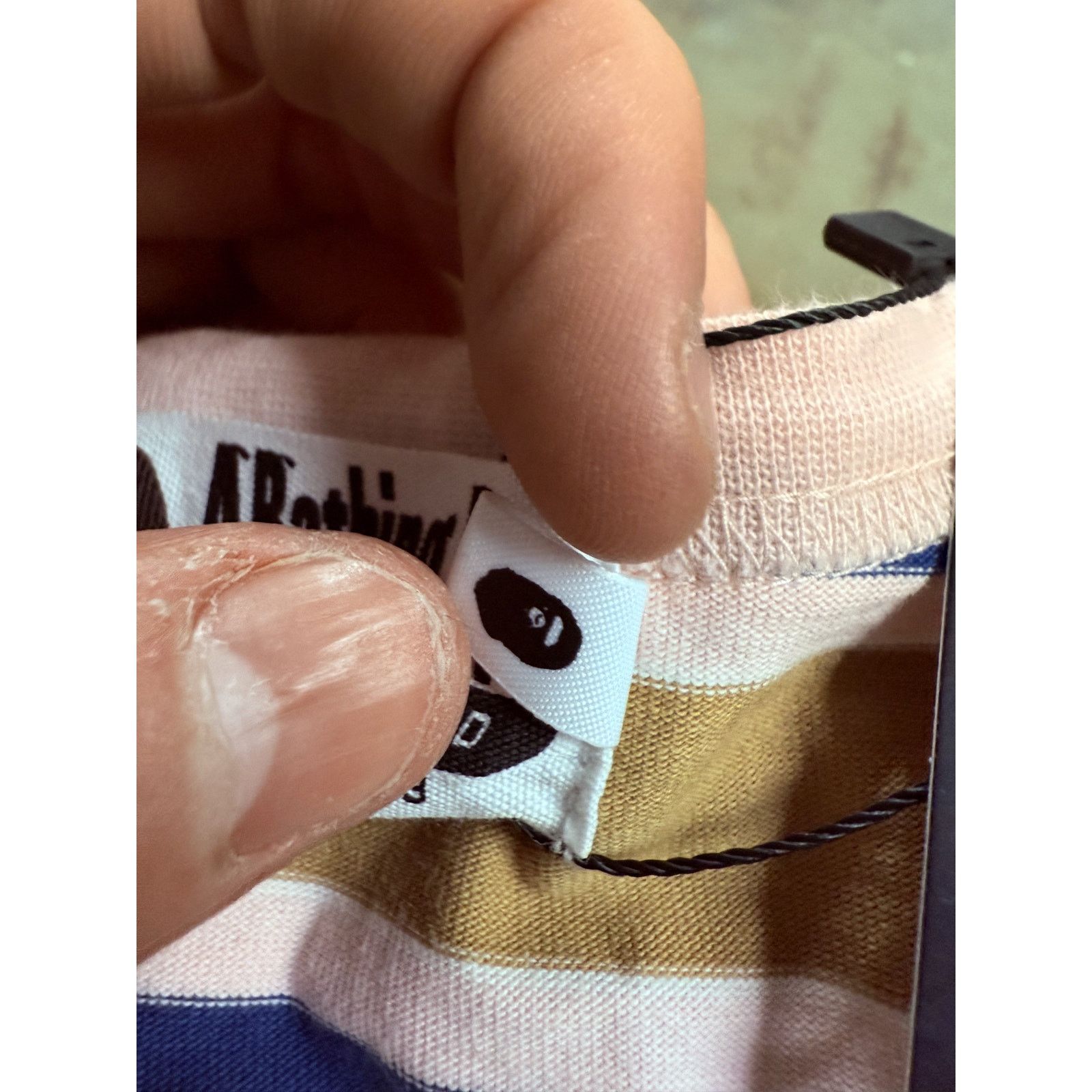 Bape BAPE Striped Tee Tan Multi Used XL Size US XL / EU 56 / 4 - 3 Thumbnail