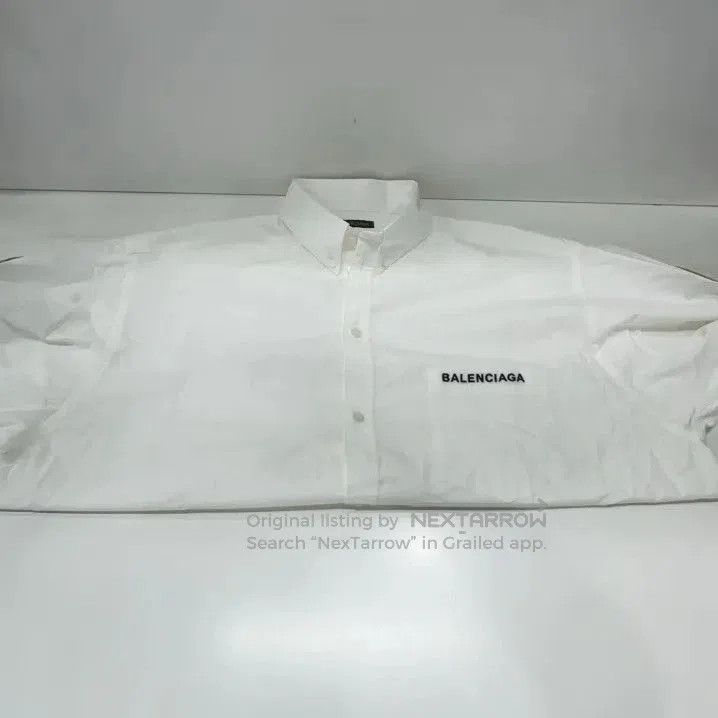 Balenciaga Balenciaga White Logo Long Sleeve Shirt. Size US M / EU 48-50 / 2 - 6 Thumbnail