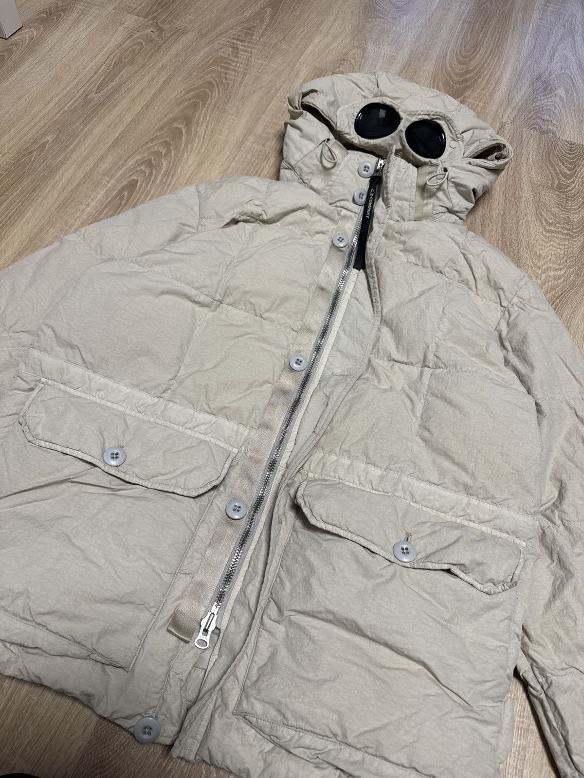 C.P. Company C.P. Company Flatt Nylon Down Filled Goggle Puffer Jacket Size US XL / EU 56 / 4 - 4 Thumbnail
