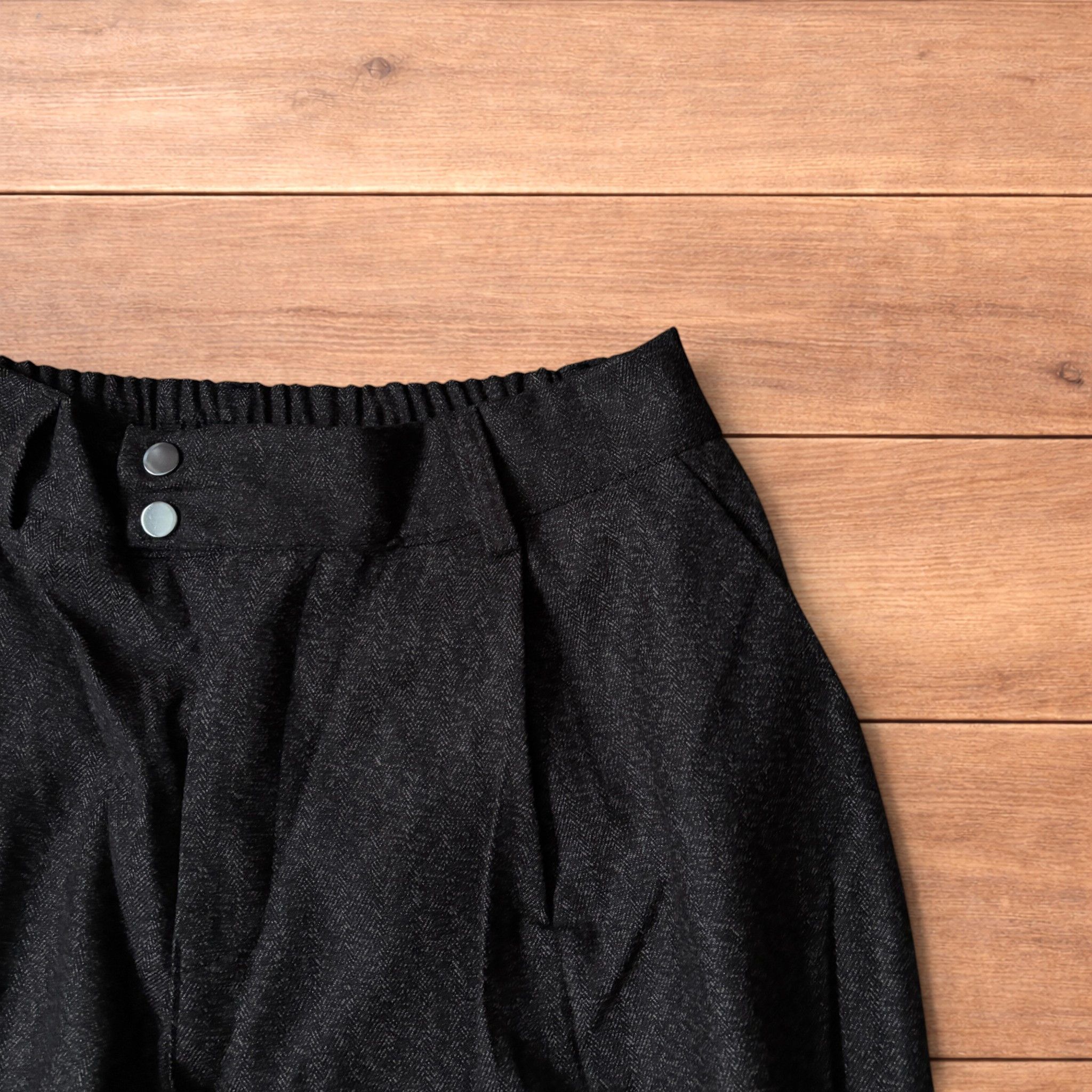 Japanese Brand Vintage style baggy wide tailored wool trousers in brown. Size US 30 / EU 46 - 3 Thumbnail