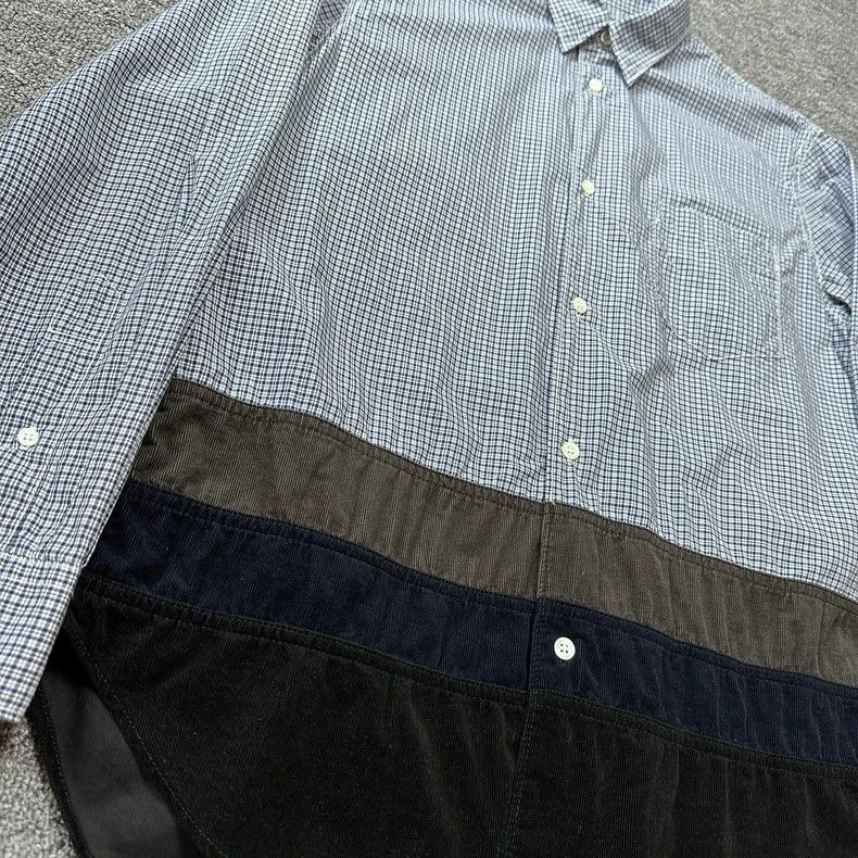 Comme des Garcons Comme Des Garcons Plaid Contrasting Corduroy Patchwork Shi Size US S / EU 44-46 / 1 - 3 Thumbnail