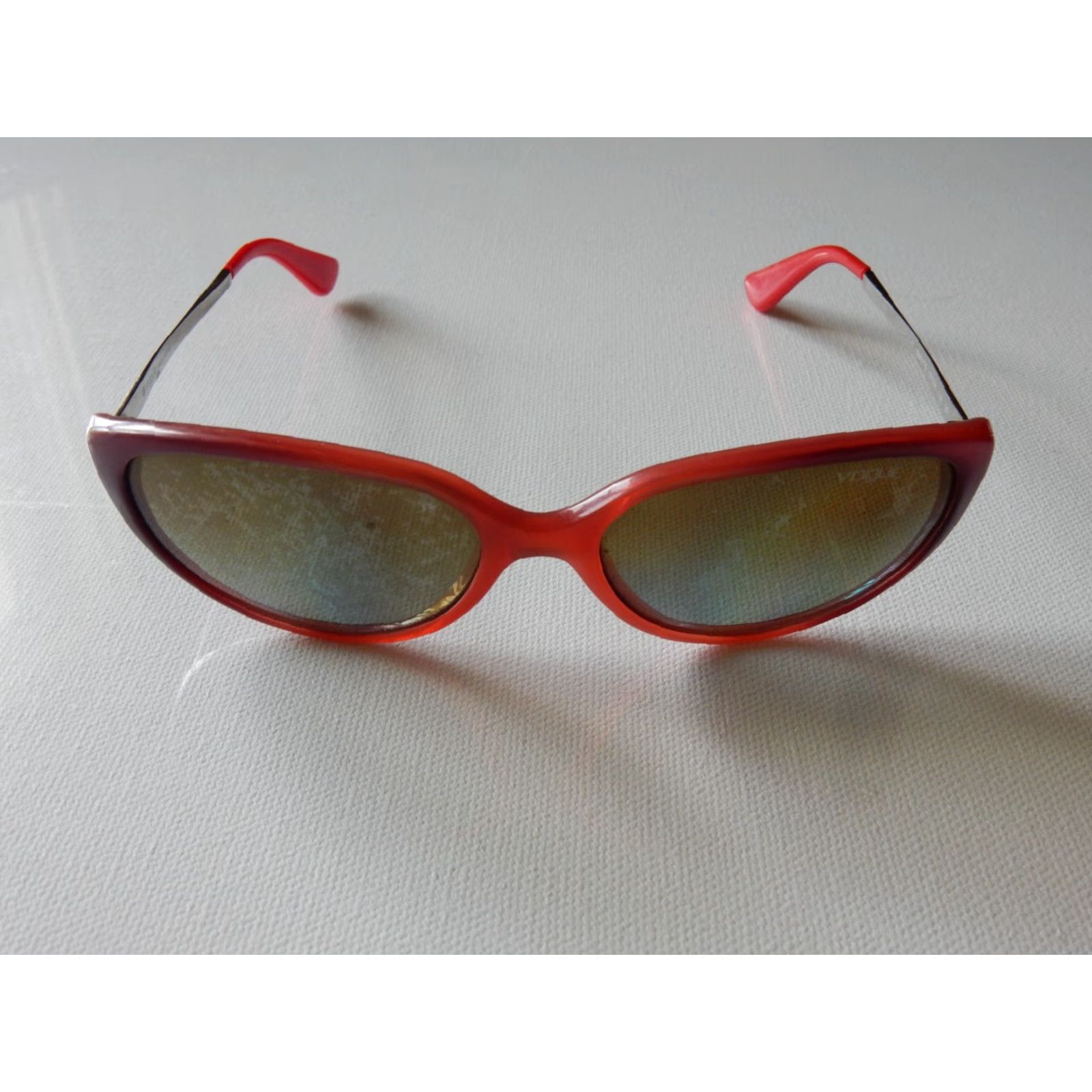 Vogue VINTAGE Vogue Sunglasses Frames Only Women Red 57mm 16mm 135mm 1999 T5 Size ONE SIZE - 3 Thumbnail
