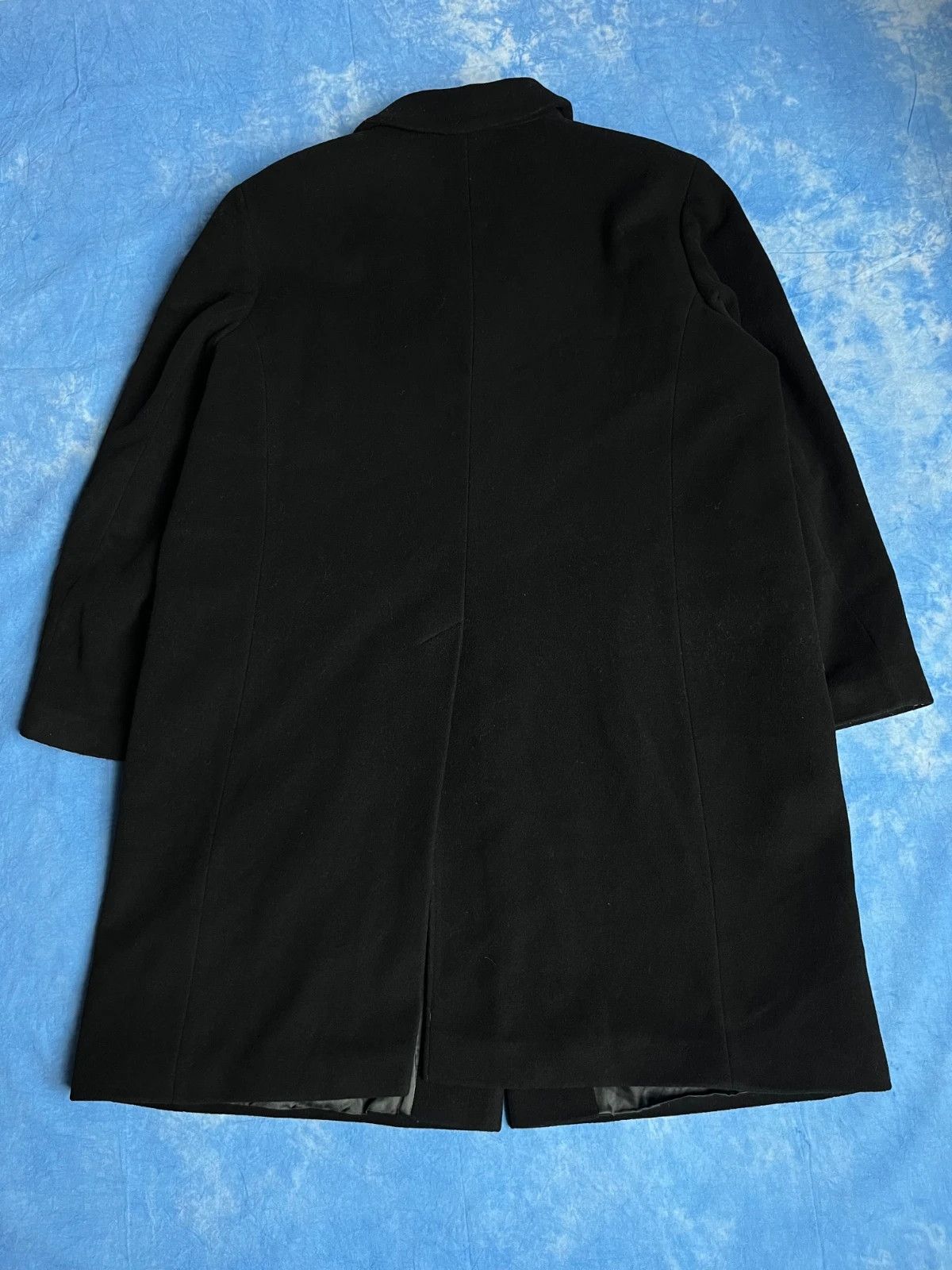 Vintage Vintage Wool Cashmere Avant Garde Long Black Coat Old Money Size US L / EU 52-54 / 3 - 2 Thumbnail
