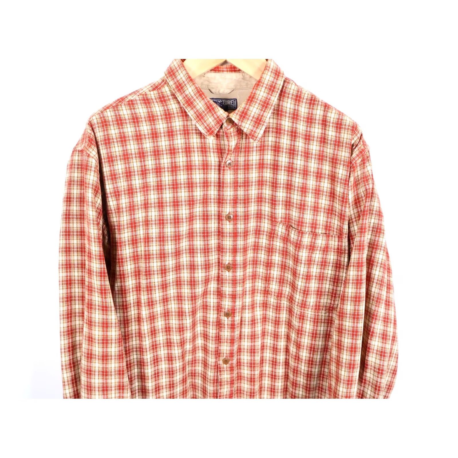Vintage VINTAGE Structure Shirt Men's XL Plaid Red Oversized Relaxed Fit Flannel 90s Grunge Hipster Retro Casual Workwear Button-Up Size US XL / EU 56 / 4 - 4 Thumbnail