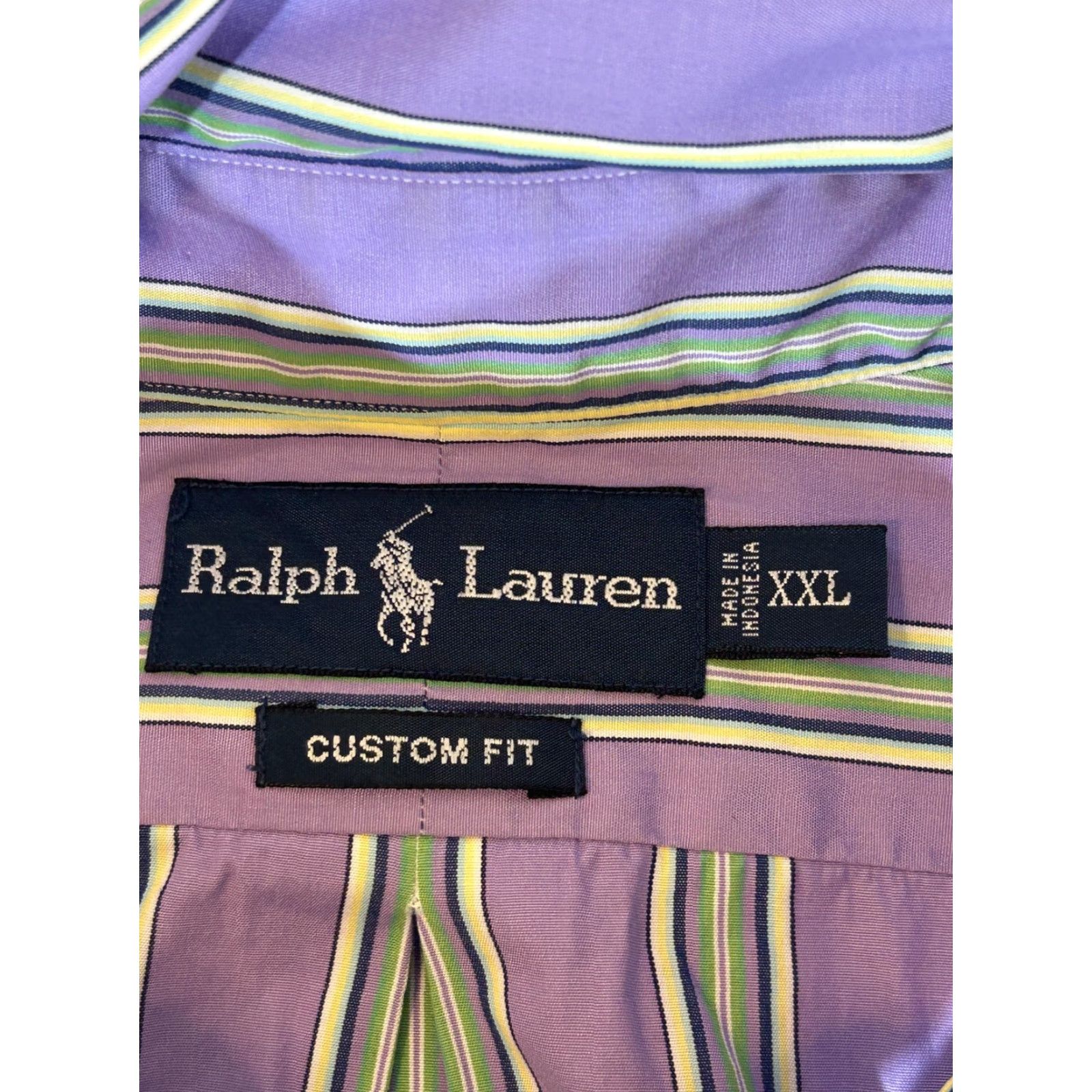 Ralph Lauren Ralph Lauren Shirt Mens 2XL Purple Stripe Long Sleeve Button Polo XXL Custom Fit Size US XXL / EU 58 / 5 - 7 Thumbnail
