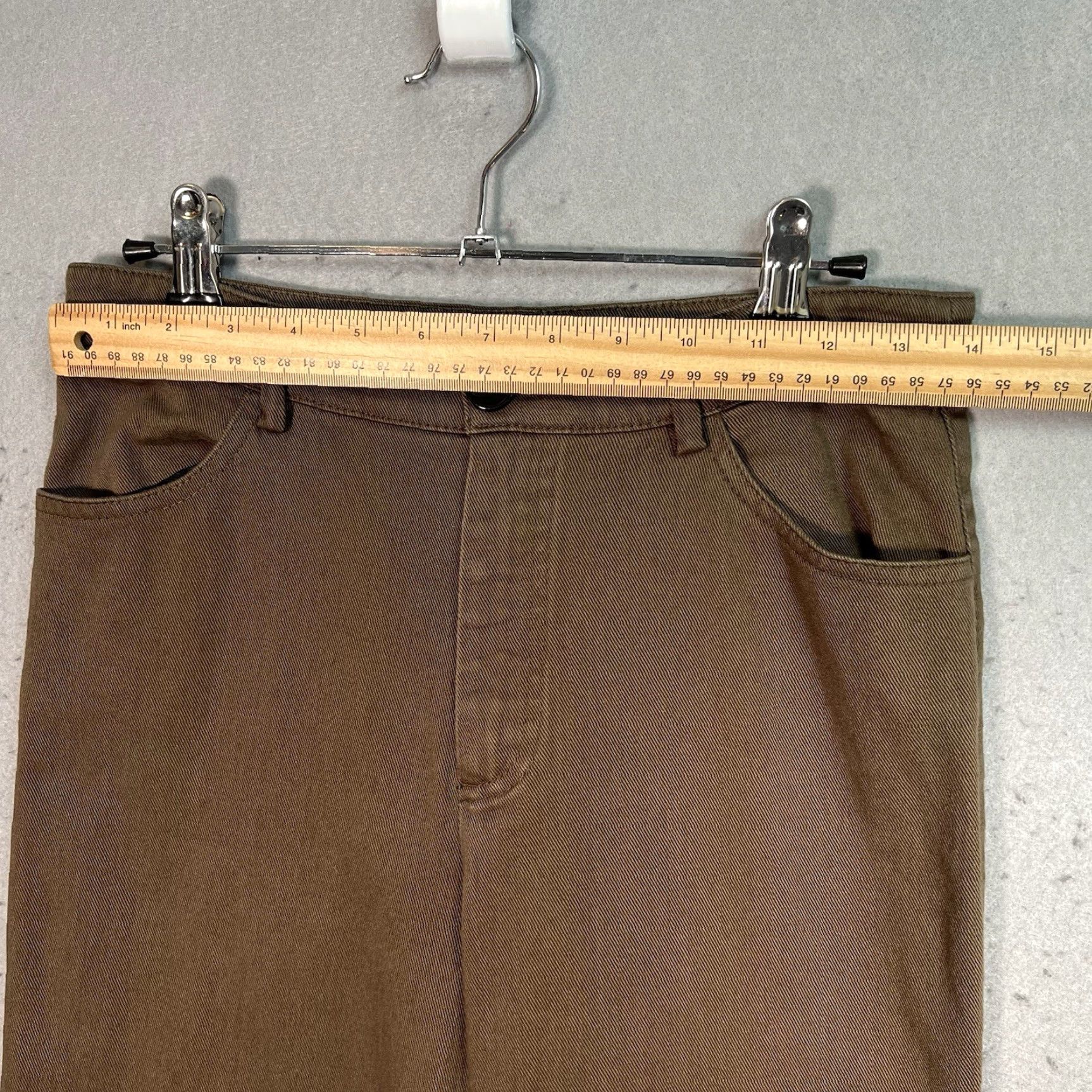 Massimo Dutti Mossimo Womens Brown Flare Leg Chino Pants Size 4 Cotton Blend Size 27" / US 4 / IT 40 - 3 Thumbnail