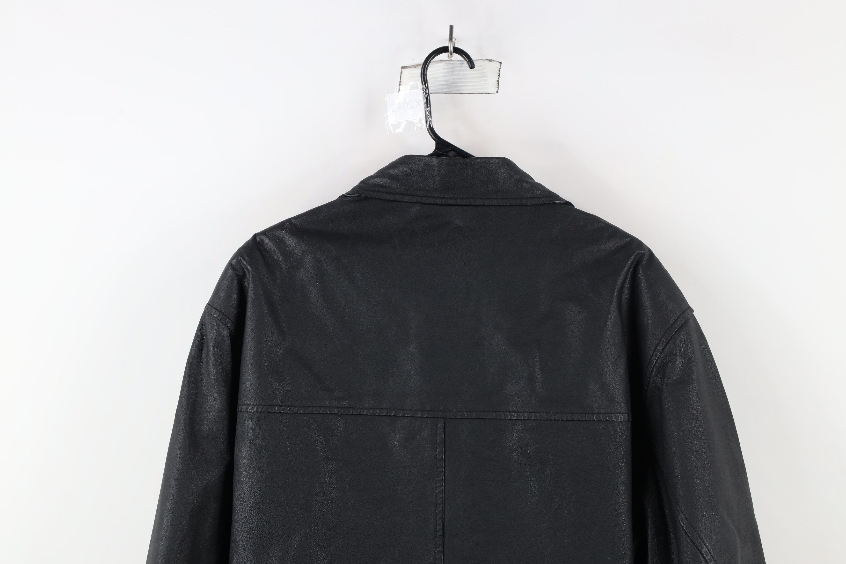 Vintage Vintage 90s Streetwear Button Back Leather Jacket Black Size US L / EU 52-54 / 3 - 16 Thumbnail