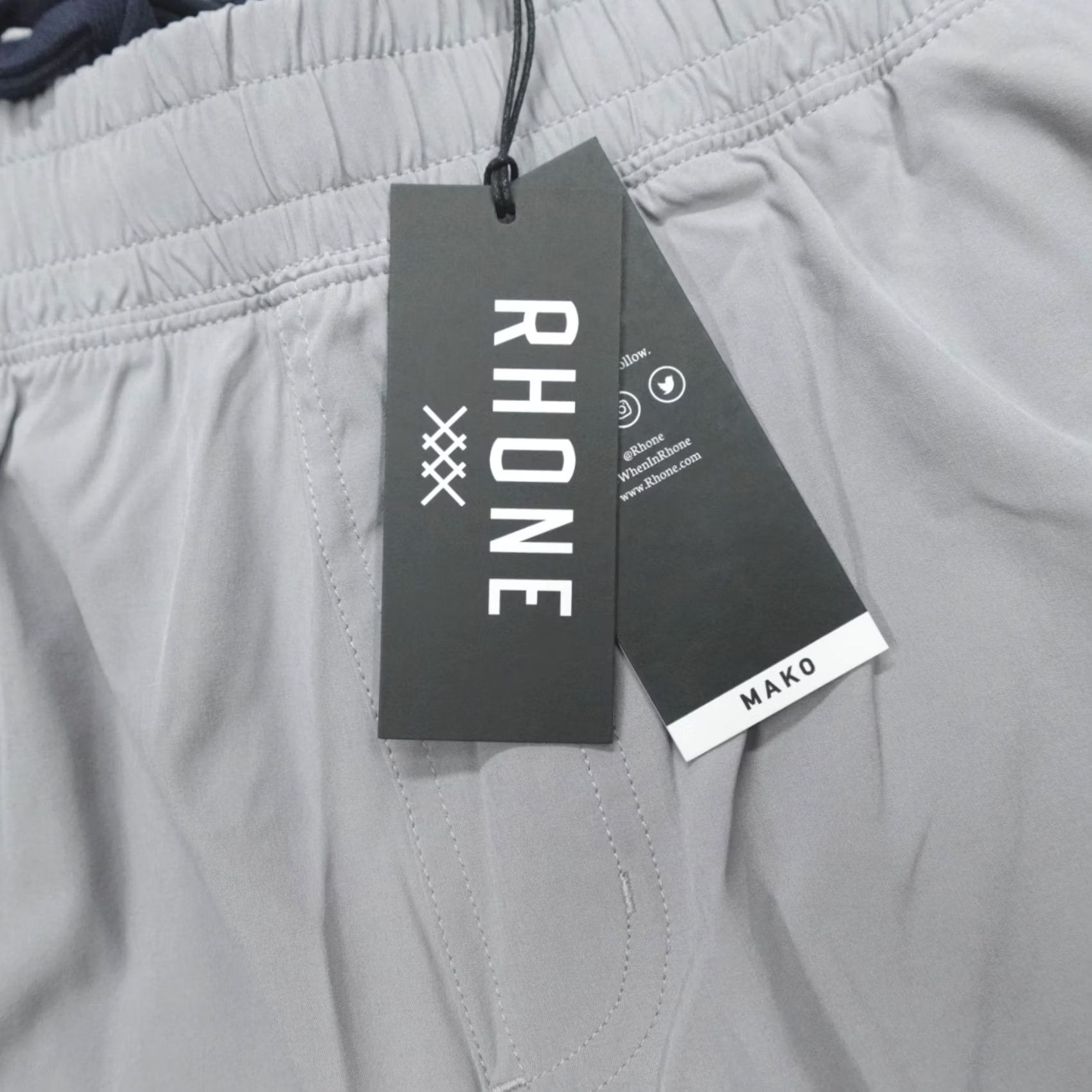 Rhone Rhone Mako Lined Performance Shorts Men's 2XL 7" Inseam Grey Stretch Casual Sport Beach Outdoor Slashed Pockets Athletic Logo Size US 39 - 2 Thumbnail