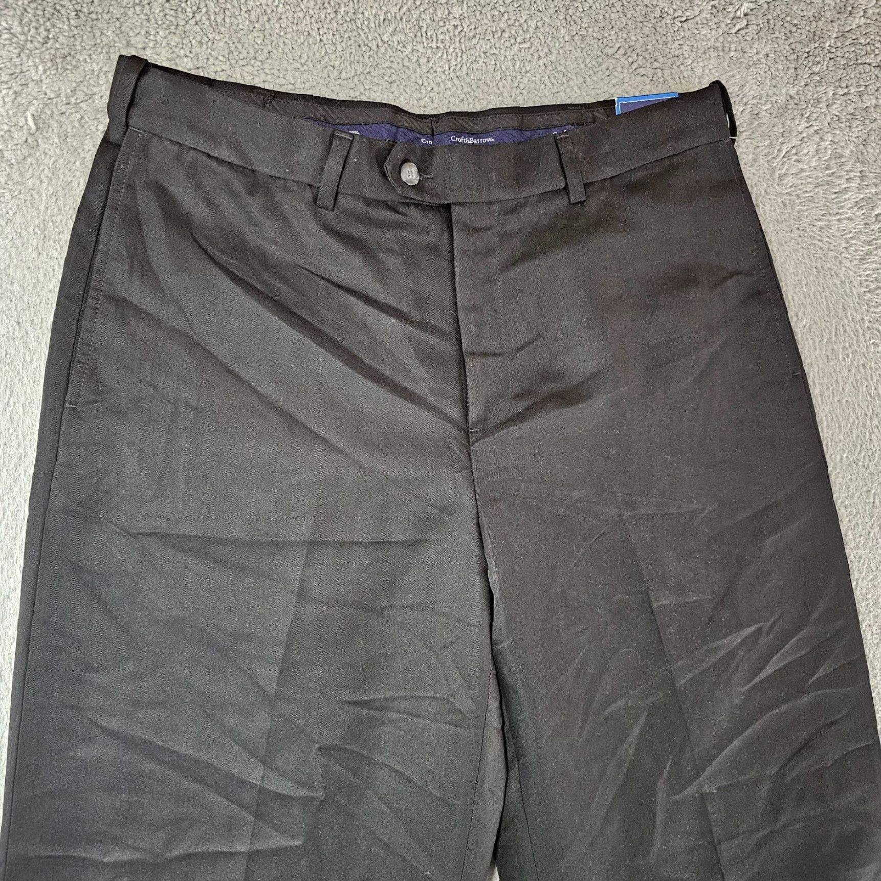 Croft & Barrow Croft & Barrow Dress Pants Mens 34x30 Black Microfiber Flat Front Slacks Trouser Pants Size US 34 / EU 50 - 2 Thumbnail