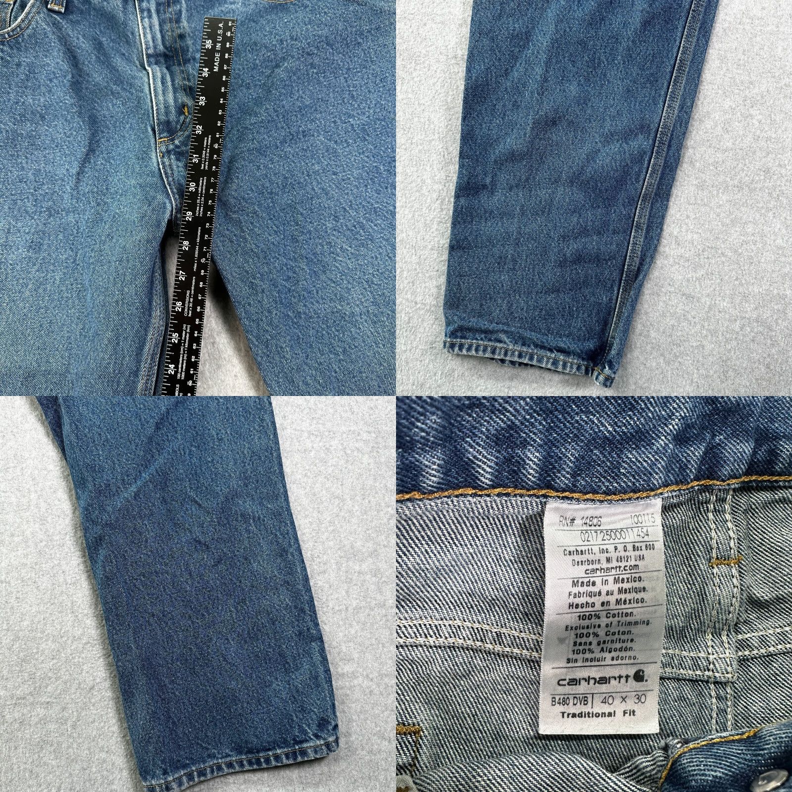 Carhartt Carhartt Jeans Blue 40X30 Straight Denim 5-Pocket Traditional Fit Men’s Jeans Size US 40 / EU 56 - 8 Thumbnail