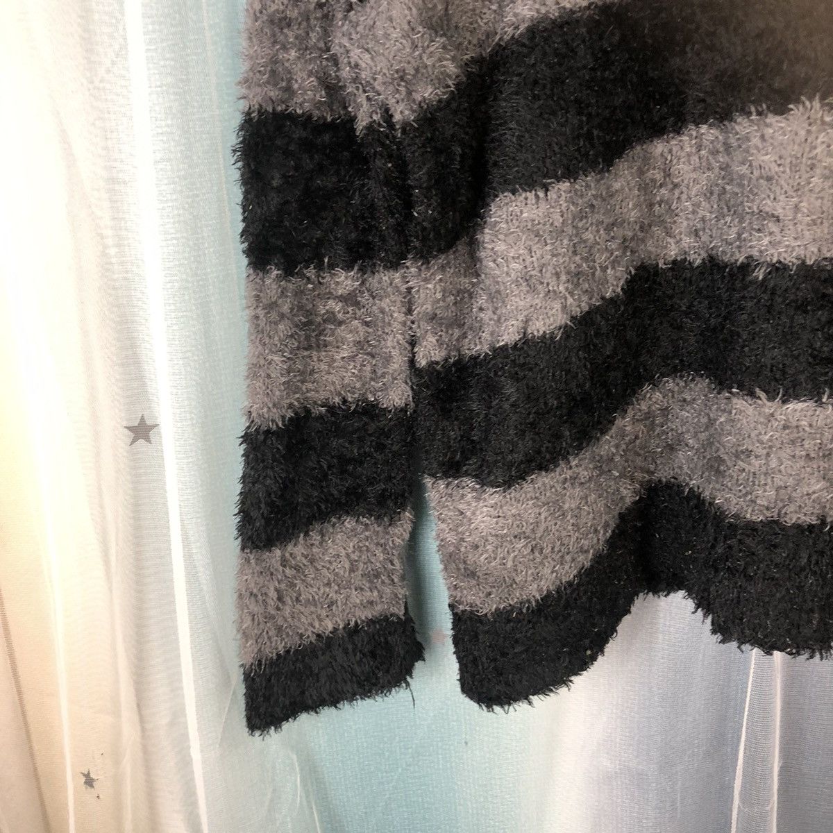 Homespun Knitwear × Japanese Brand × OVER THE STRiPES Over The Stripes Shaggy Striped Mohair Sweater #883 Size M / US 6-8 / IT 42-44 - 7 Thumbnail