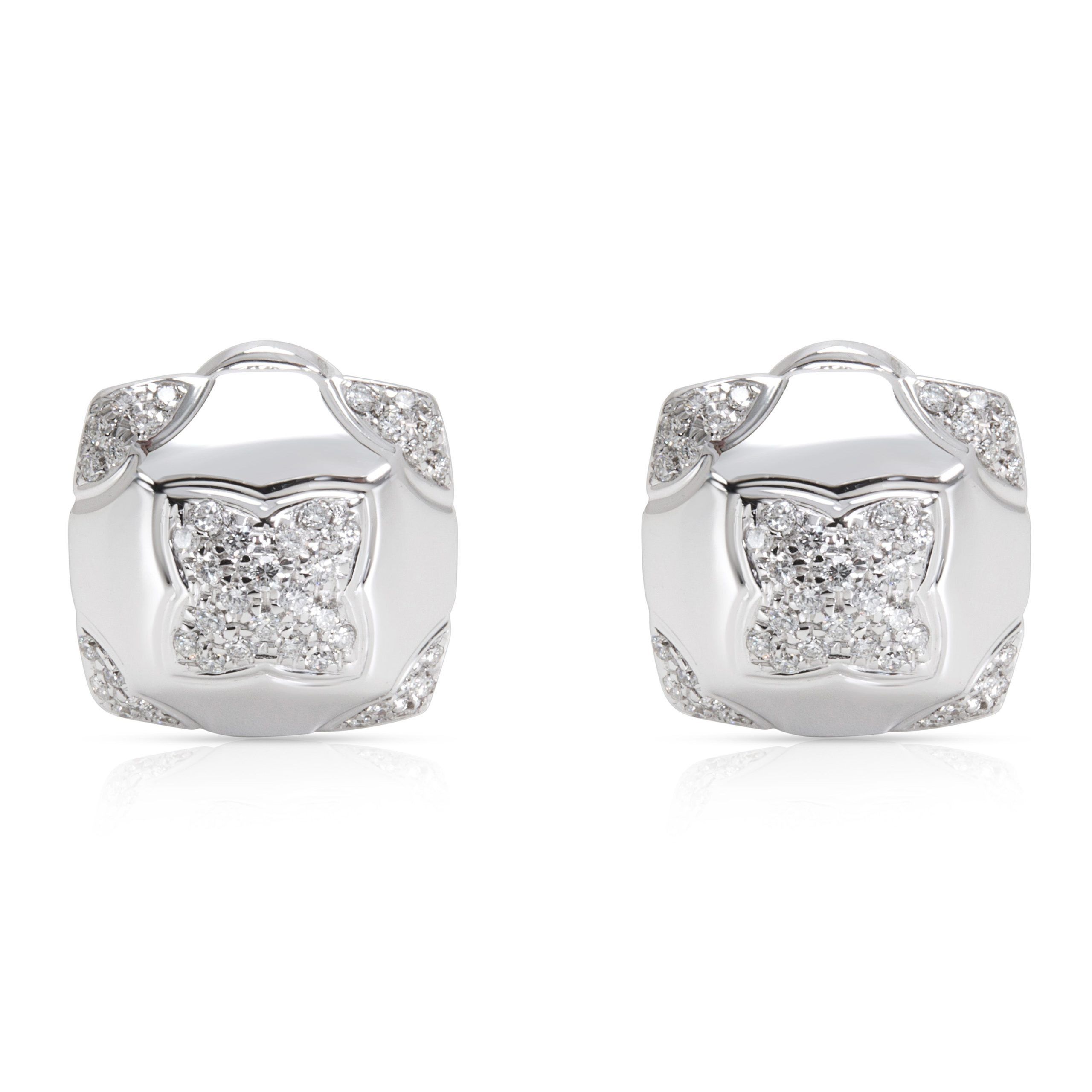 image of Bvlgari Piramide Diamond Earrings In 18K White Gold 0.58 Ctw, Women's