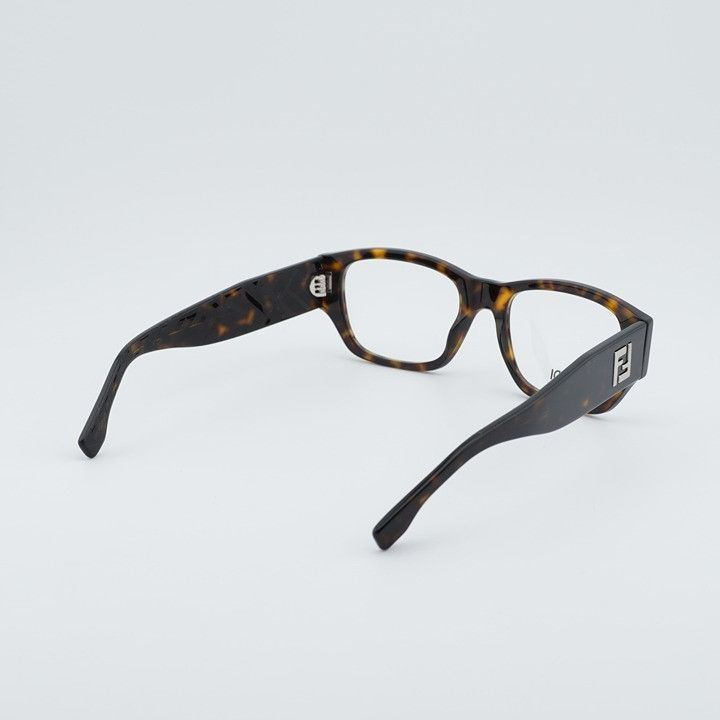 Fendi Fendi FE50123I 052 Eyeglasses Havana 53mm Square Frame Size ONE SIZE - 3 Thumbnail