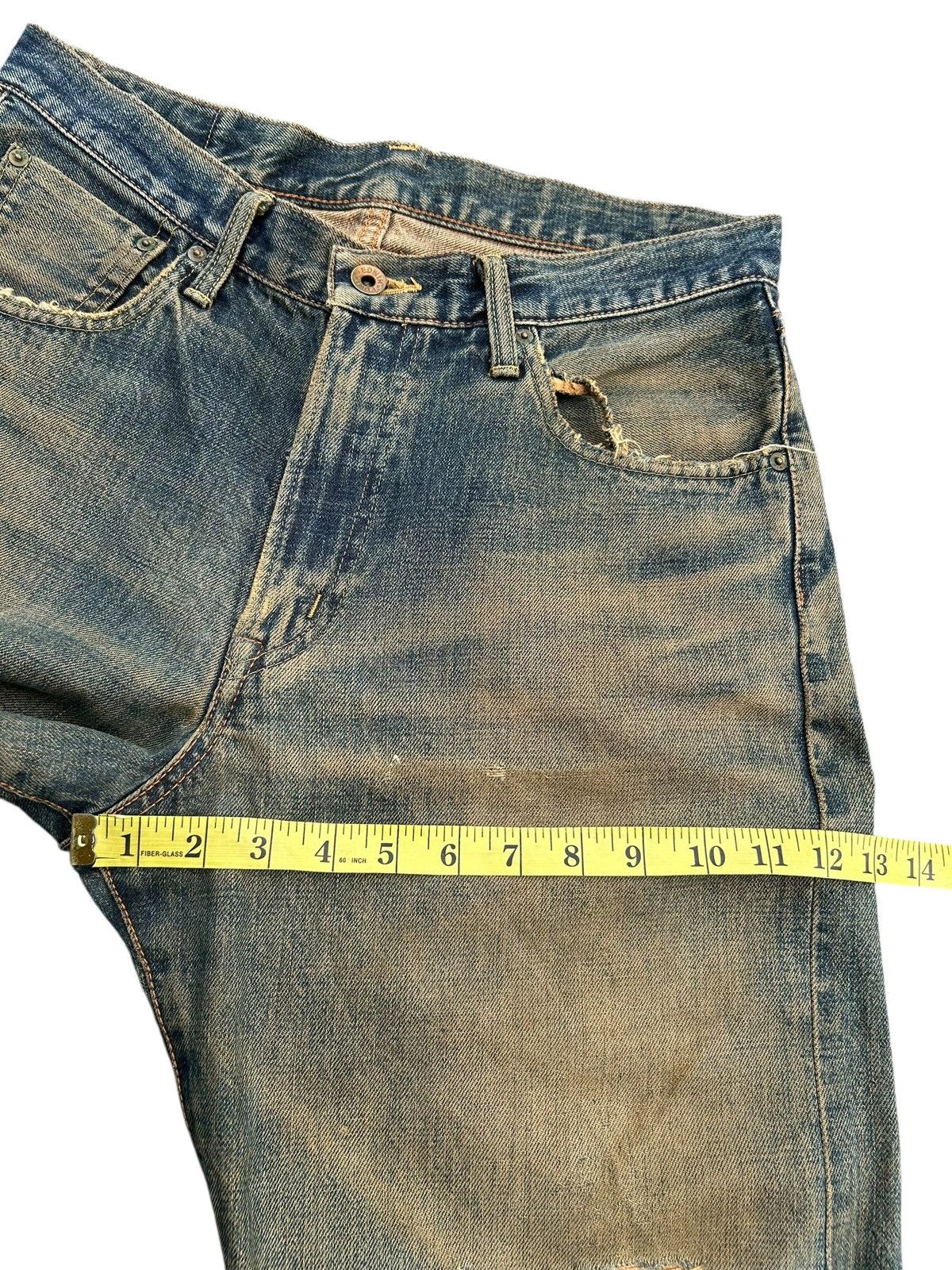 Kapital Thrashed Vintage Edwin 505X Selvedge Rusty Denim Jeans Size US 31 - 17 Thumbnail