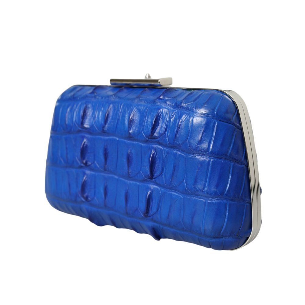 Balenciaga Balenciaga Electric Blue Crocodile Skin Clutch Size ONE SIZE - 3 Thumbnail