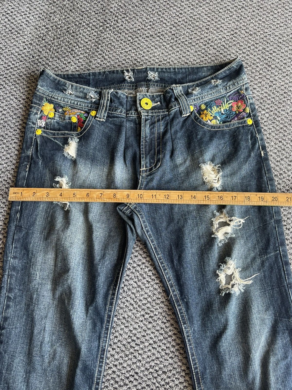 Designer × Japanese Brand Surf Hawaii Y2K Jeans Embroidery Floral Pocket Size US 34 / EU 50 - 23 Thumbnail