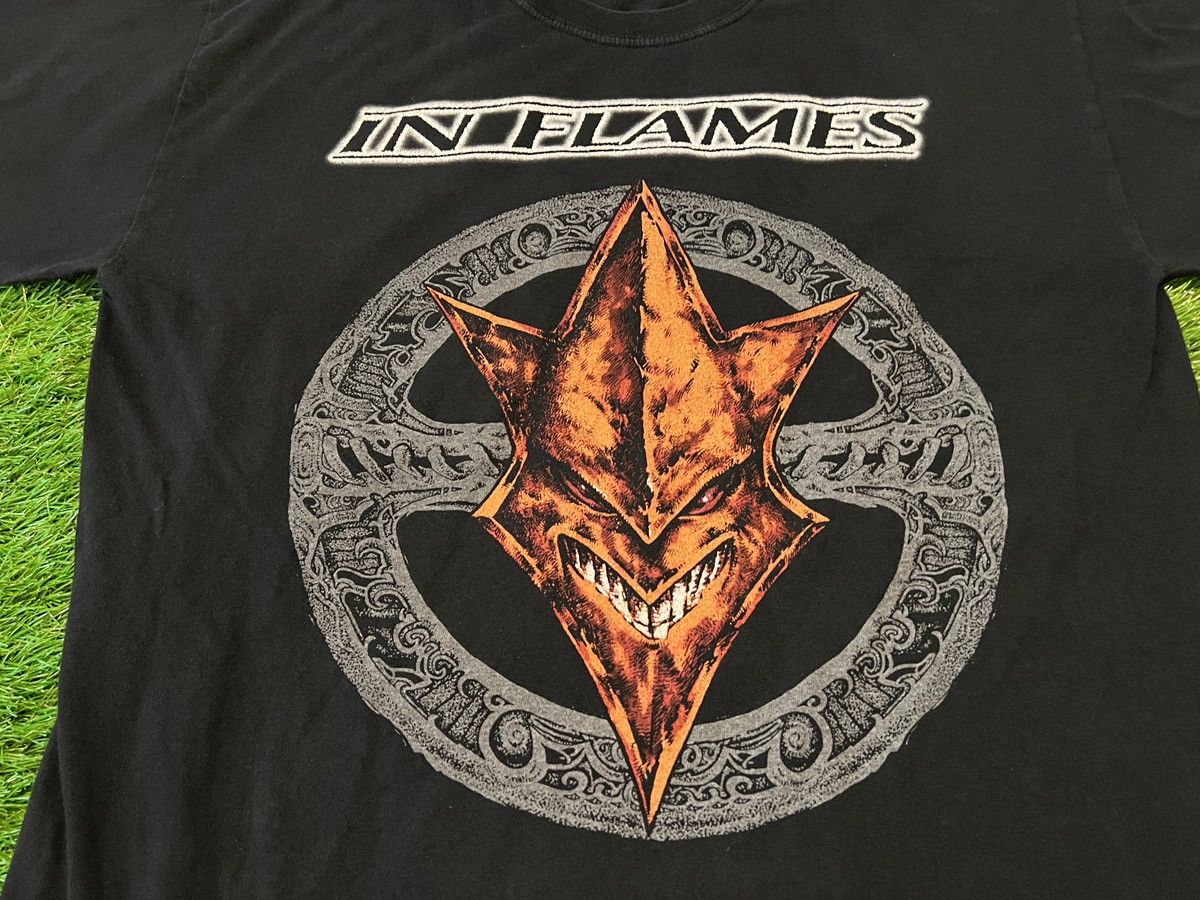 Band Tees × Vintage Vintage In Flames - 00s Band Tee Flame Face Devil 2-SIDED Size US XL / EU 56 / 4 - 2 Thumbnail