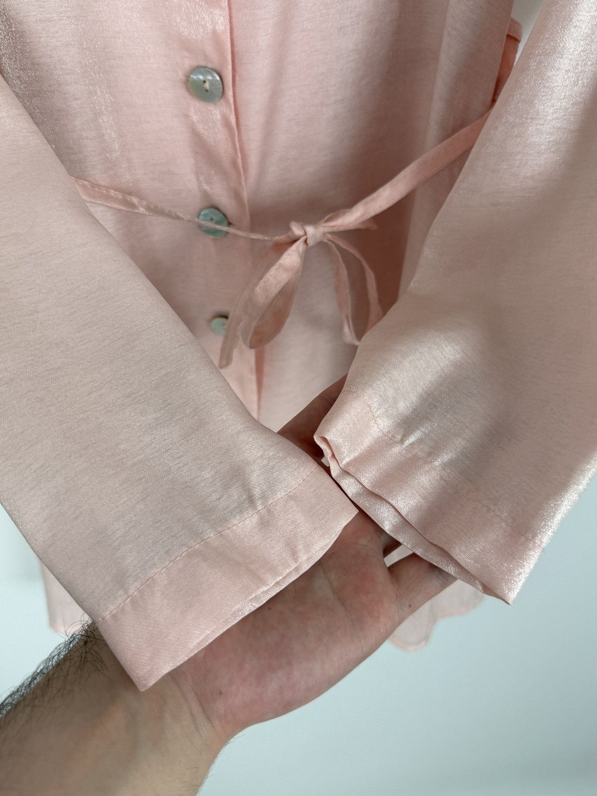 Sandro 1990’s Vintage Sandro Paris Baby Pink Button Sleep Dress 40 Size M / US 6-8 / IT 42-44 - 5 Thumbnail