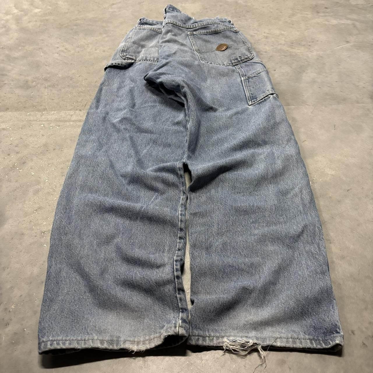 Japanese Brand × Vintage Crazy Vintage Y2K/2000s Baggy Faded Light Wash Skater Style Carpenter Denim Jeans! Size US 40 / EU 56 - 4 Thumbnail