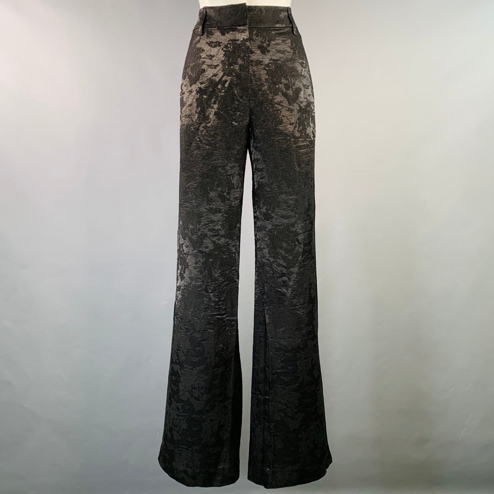 Haider Ackermann HAIDER ACKERMANN Black Linen Silk Jacquard Casual Pants Size 32" / US 10 / IT 46 - 1 Thumbnail