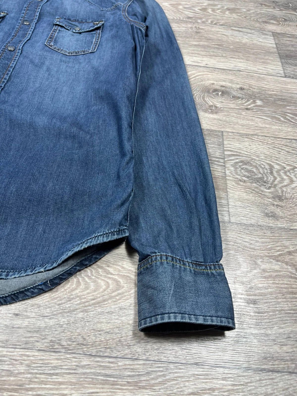Diesel Diesel Denim Shirt Medium Blue Pearl Snap Button Western Size US M / EU 48-50 / 2 - 9 Thumbnail
