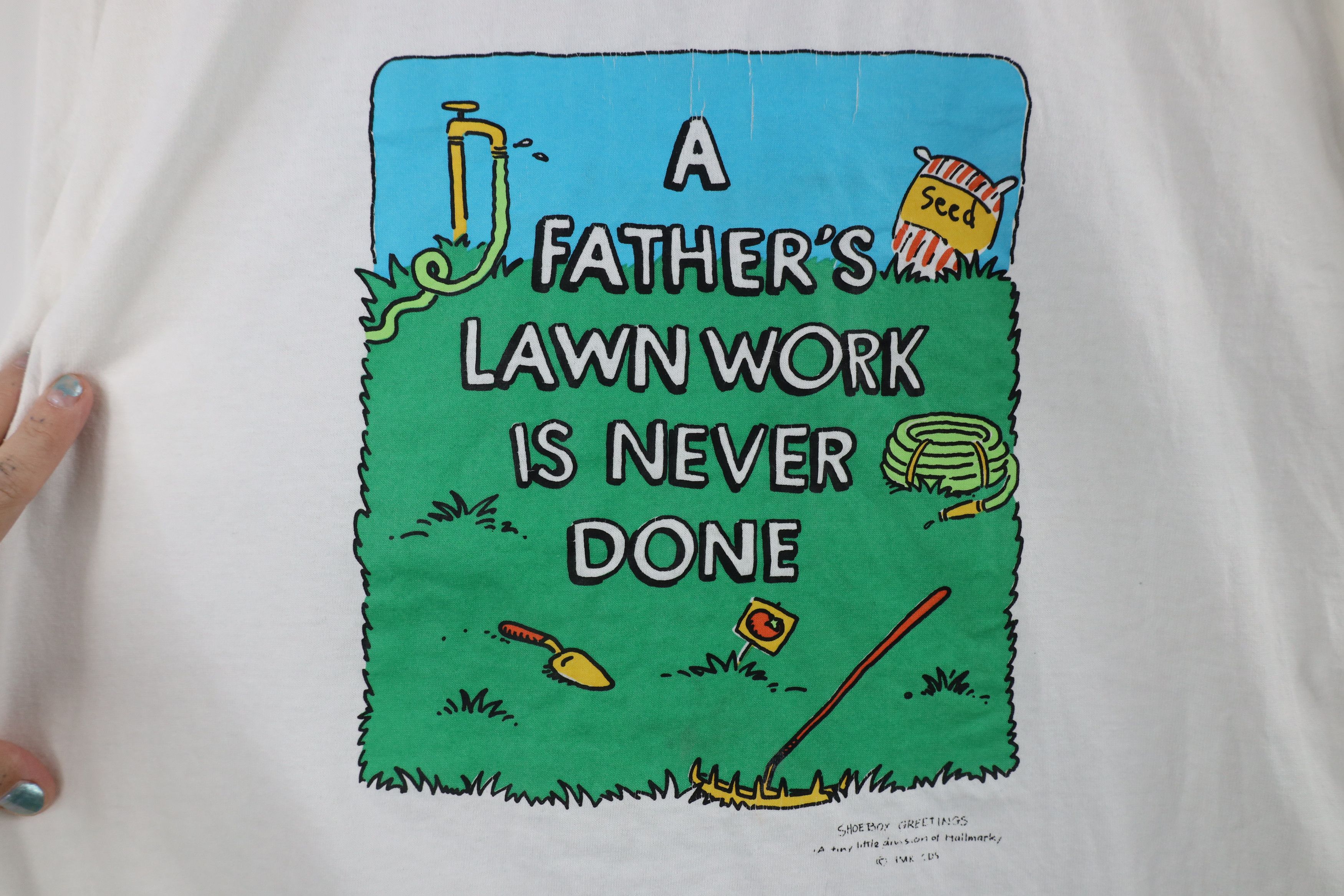Vintage Vintage 80s Shoebox Greetings Work Is Never Done T-Shirt USA Size US XL / EU 56 / 4 - 4 Thumbnail