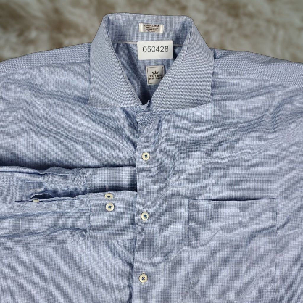 Peter Millar Peter Millar Shirt Mens XL Blue Button Up Long Sleeve Casual Business Formal Size US XL / EU 56 / 4 - 1 Thumbnail