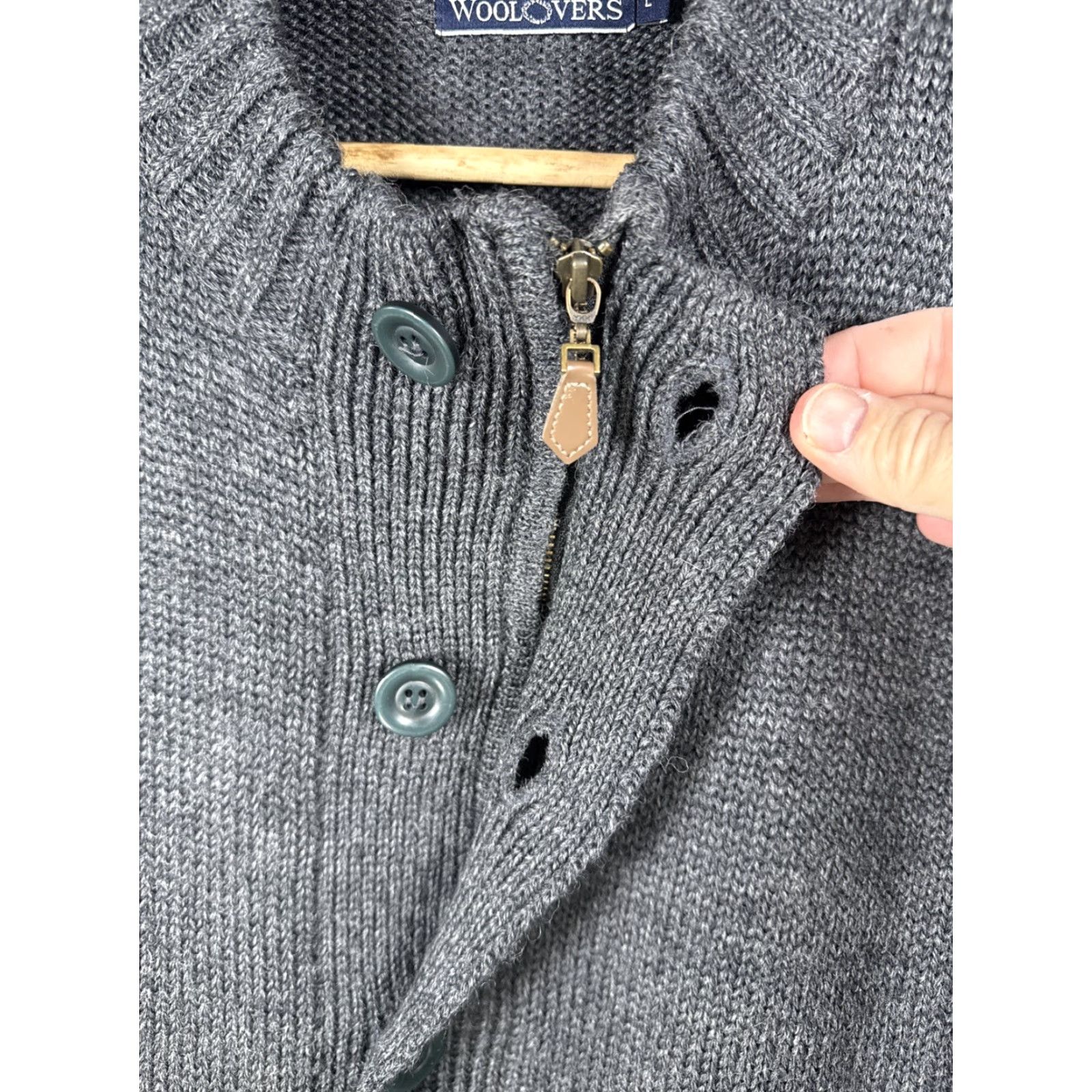Vintage WOOLOVERS Gray Full Zip / Button Down Wool Sweater Cardigan Jacket Mens L Size US L / EU 52-54 / 3 - 7 Thumbnail