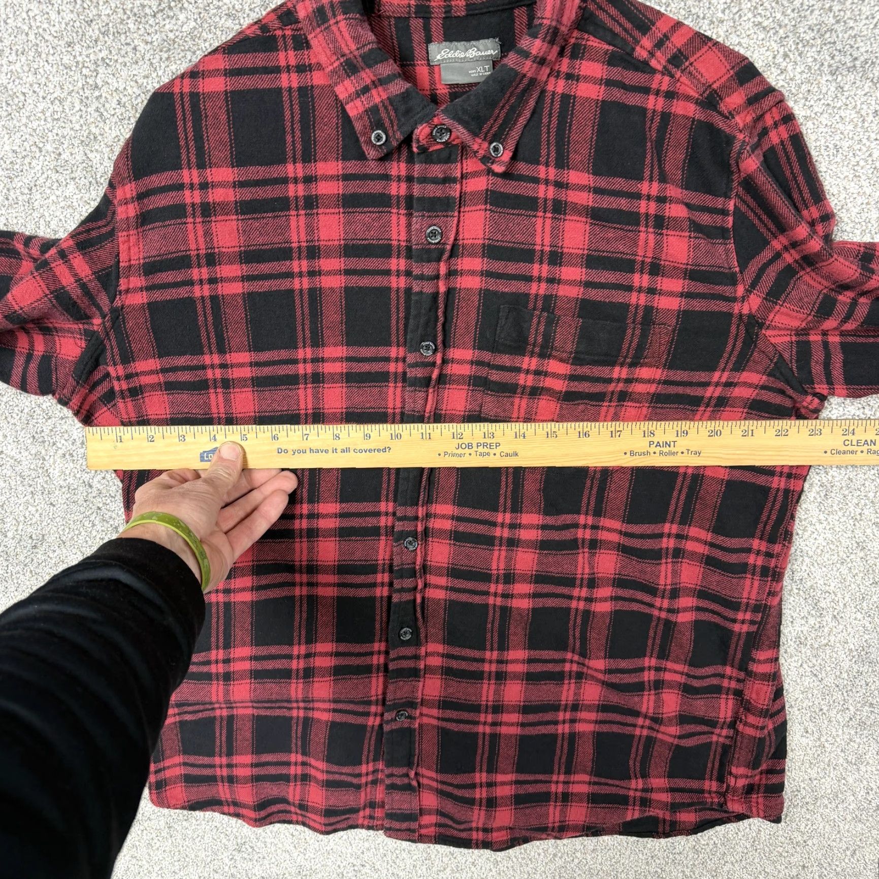 Eddie Bauer Eddie Bauer Flannel Shirt Men XLT Red Black Plaid Button-Down Collar Long Sleeve Casual Fall Winter Size US XL / EU 56 / 4 - 4 Thumbnail
