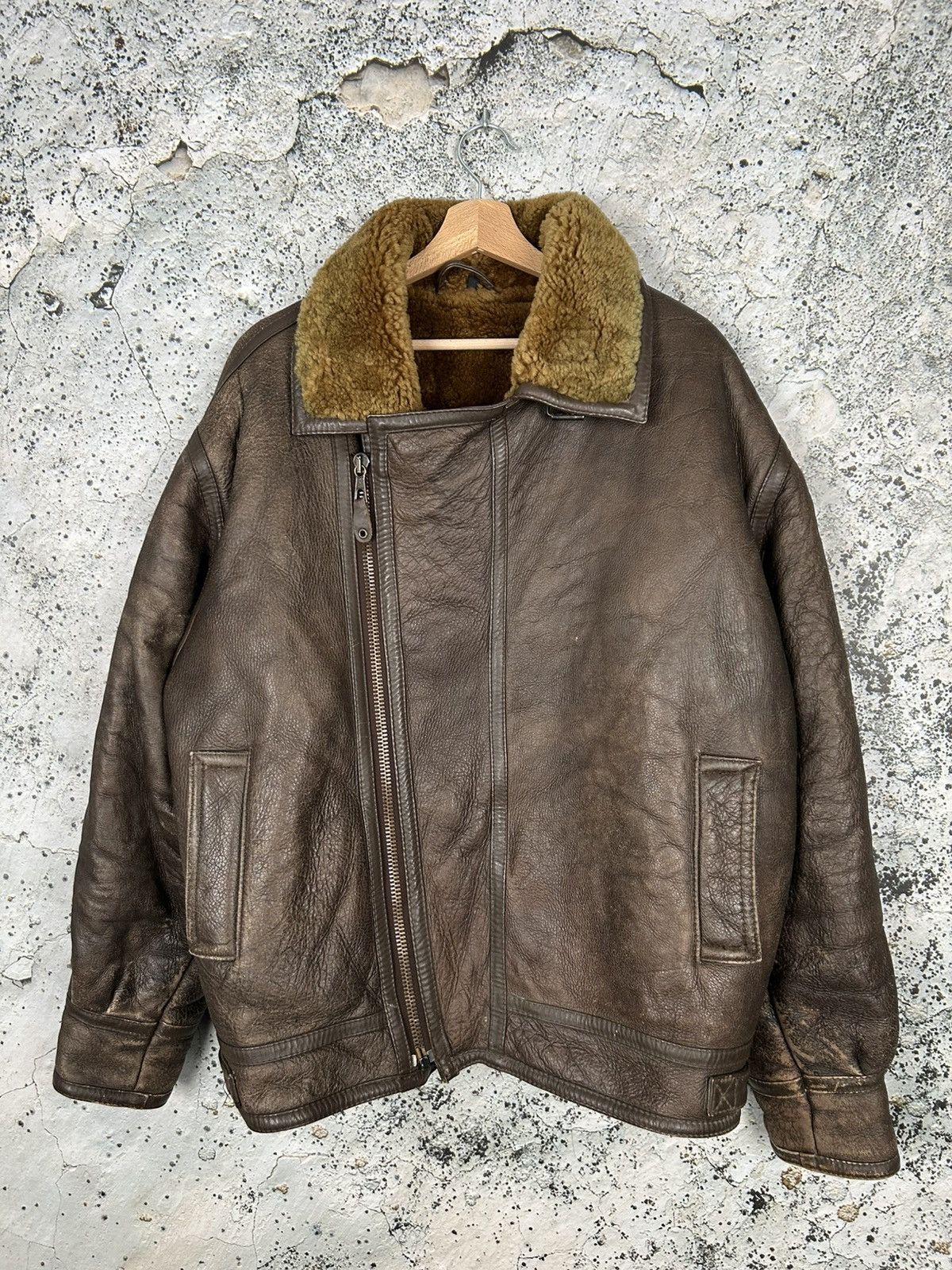 Genuine Leather Vintage Sherpa Genuine Leather Avant Garde Pilot Military Size US L / EU 52-54 / 3 - 1 Thumbnail