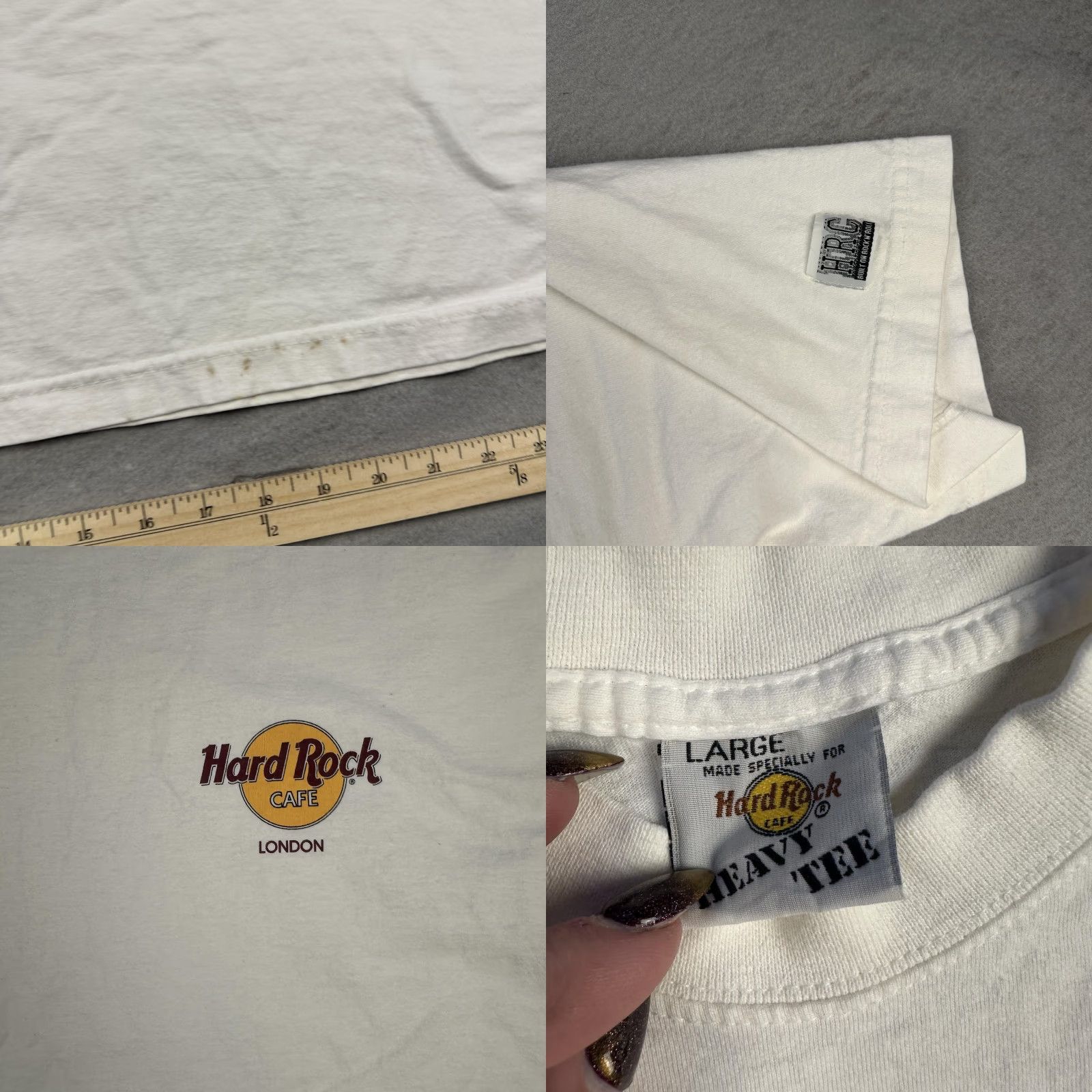 Hard Rock Cafe VINTAGE Hard Rock Cafe Shirt Mens L White London The Original Graphic 90s Rock Music Travel Logo City Crew Neck Short Sleeve Graphic Print Mens Size US L / EU 52-54 / 3 - 8 Thumbnail