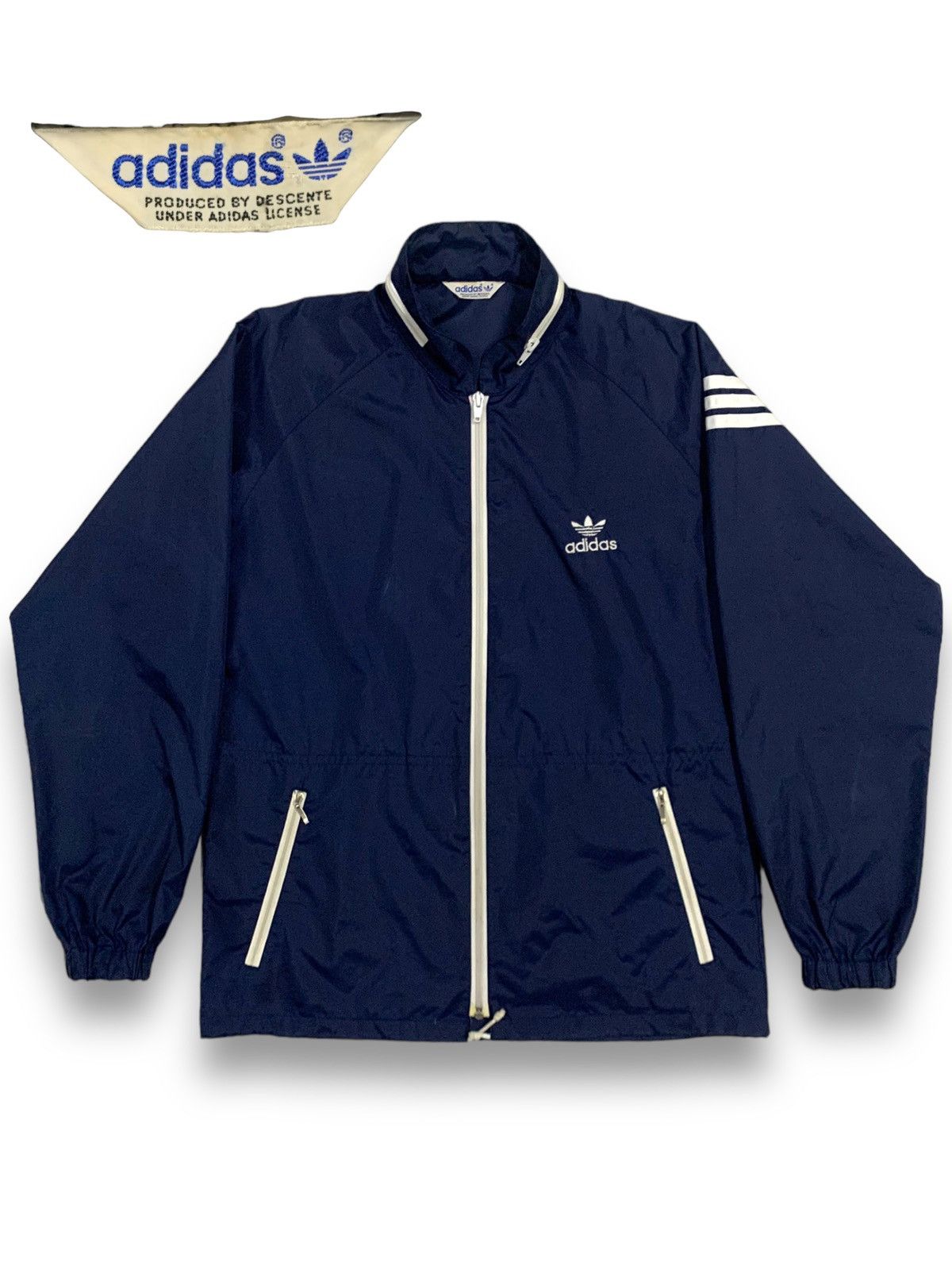 Adidas Vintage 80s Adidas Trefoil Full Zip Windbreaker Light Jacket |  Grailed