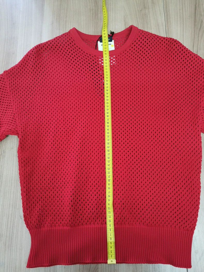 Jil Sander Jil Sander Red knitted mesh short sleeves Size L / US 10 / IT 46 - 4 Thumbnail
